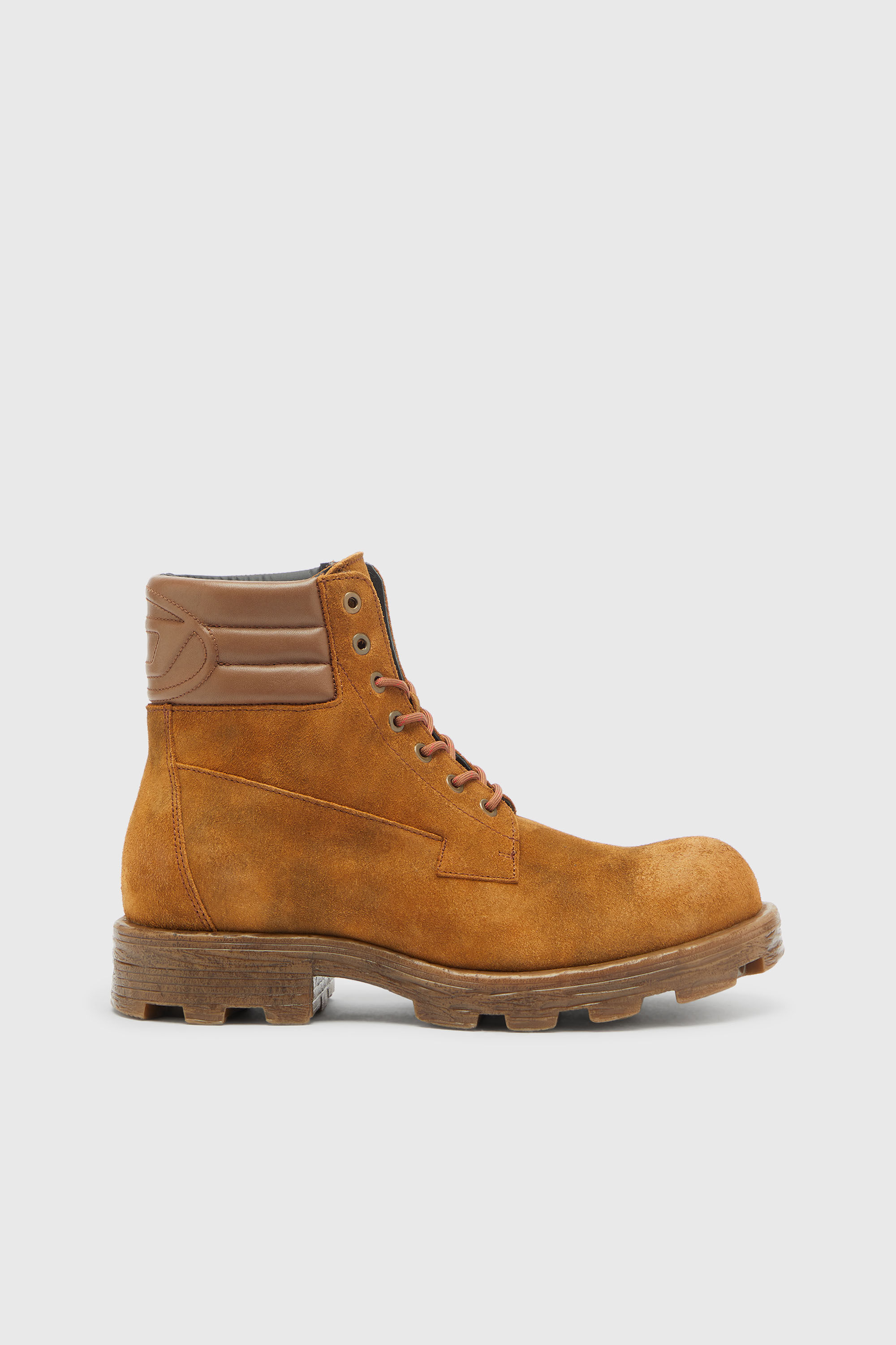 Men's D-Hammer - Combat boots in suede and leather | Brown | Diesel US