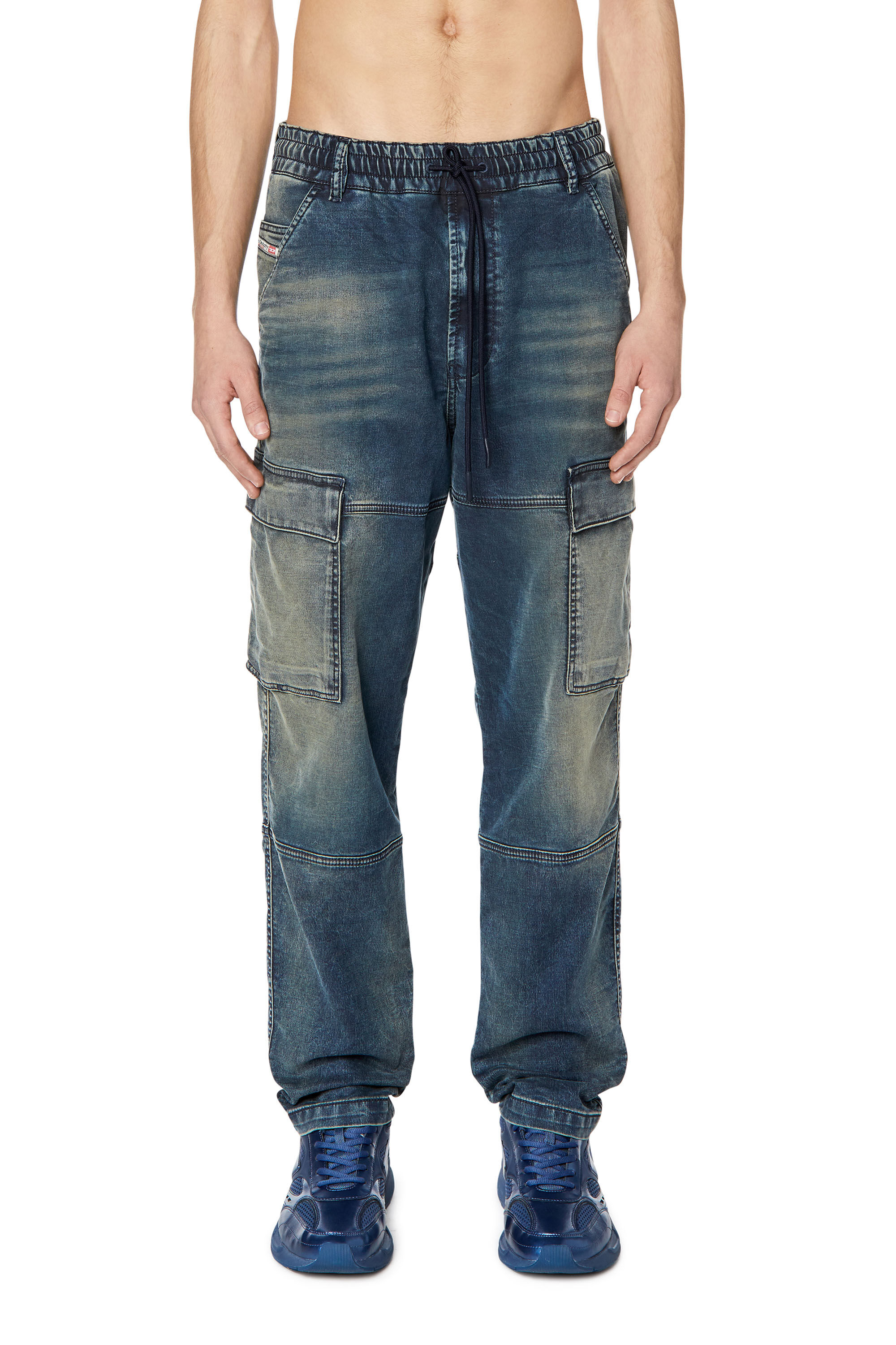 Diesel - Tapered 2030 D-Krooley Joggjeans® 068DS, Male's Tapered 2030 D-Krooley Joggjeans® in Dark Blue - 3