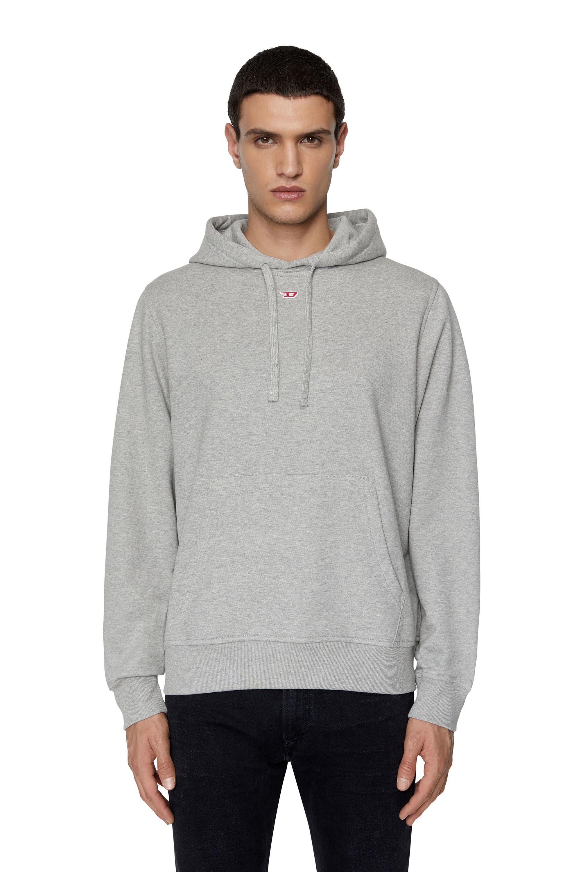 Diesel - S-GINN-HOOD-D, Male's Hoodie with D logo in Light Grey - 3