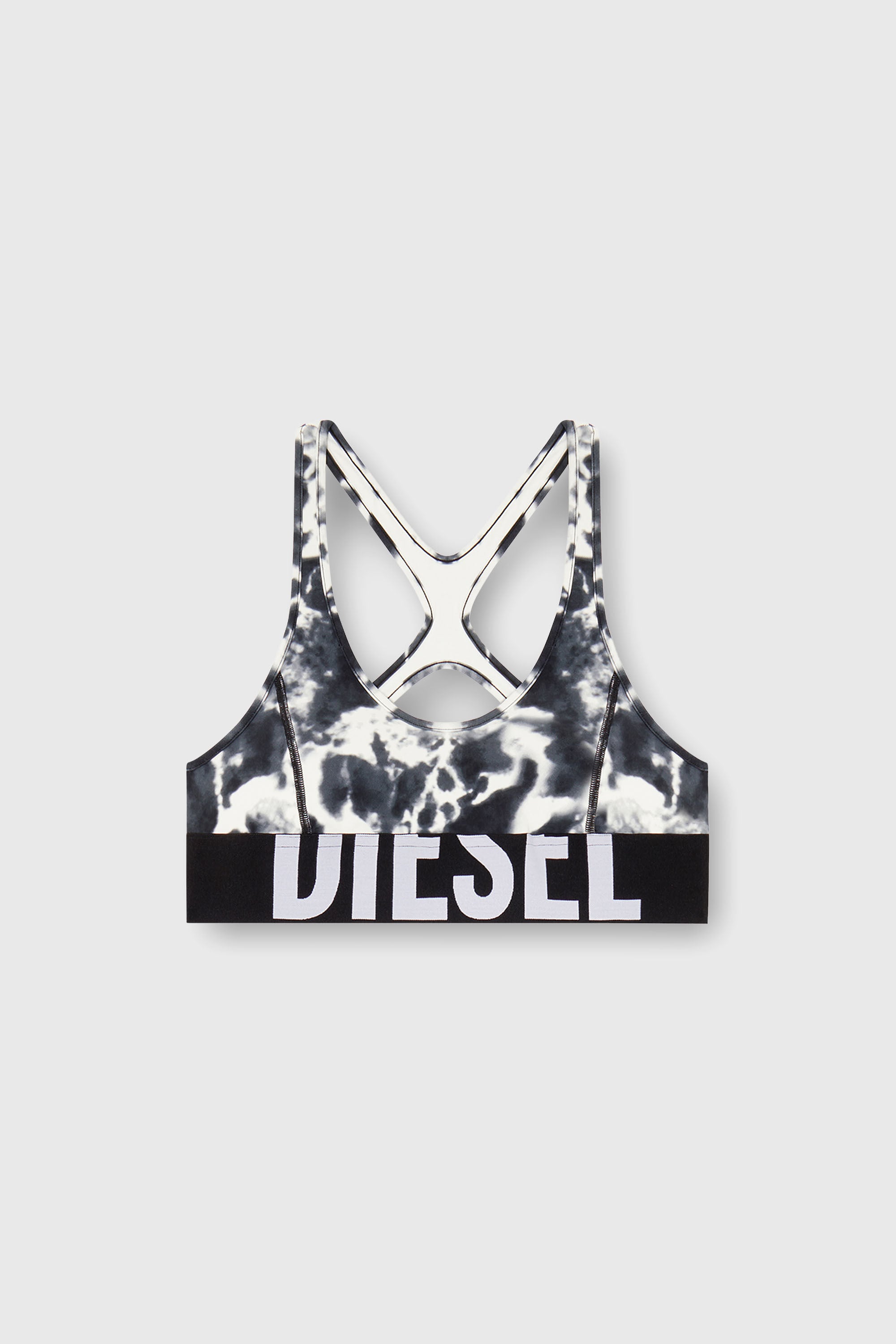 Diesel - ALLISON-D-POP, Woman's Sports bra in printed microfibre in White/Black - 2