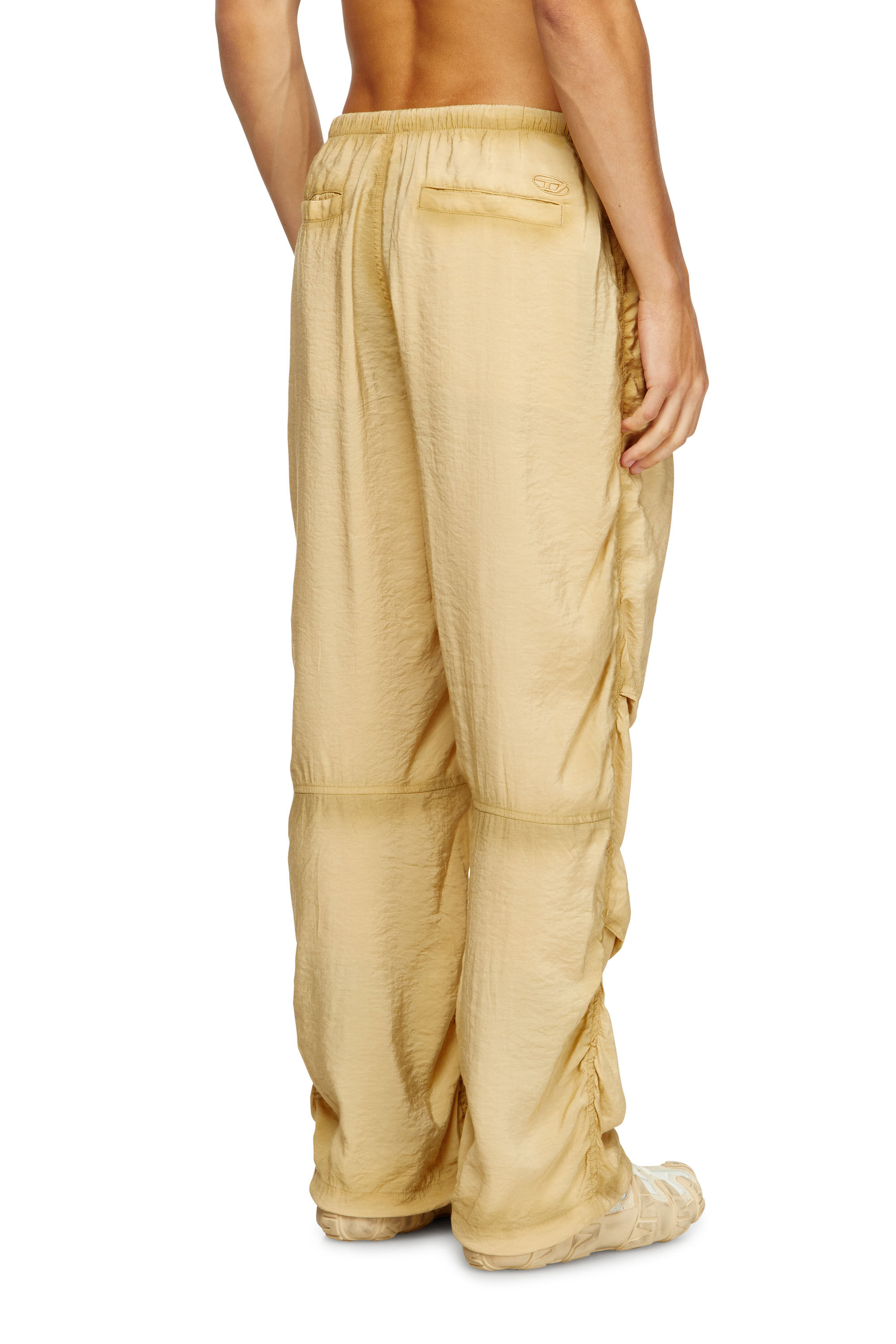 Diesel - P-DAILY, Male's Utility pants in light, crinkled fabric in Beige - 4