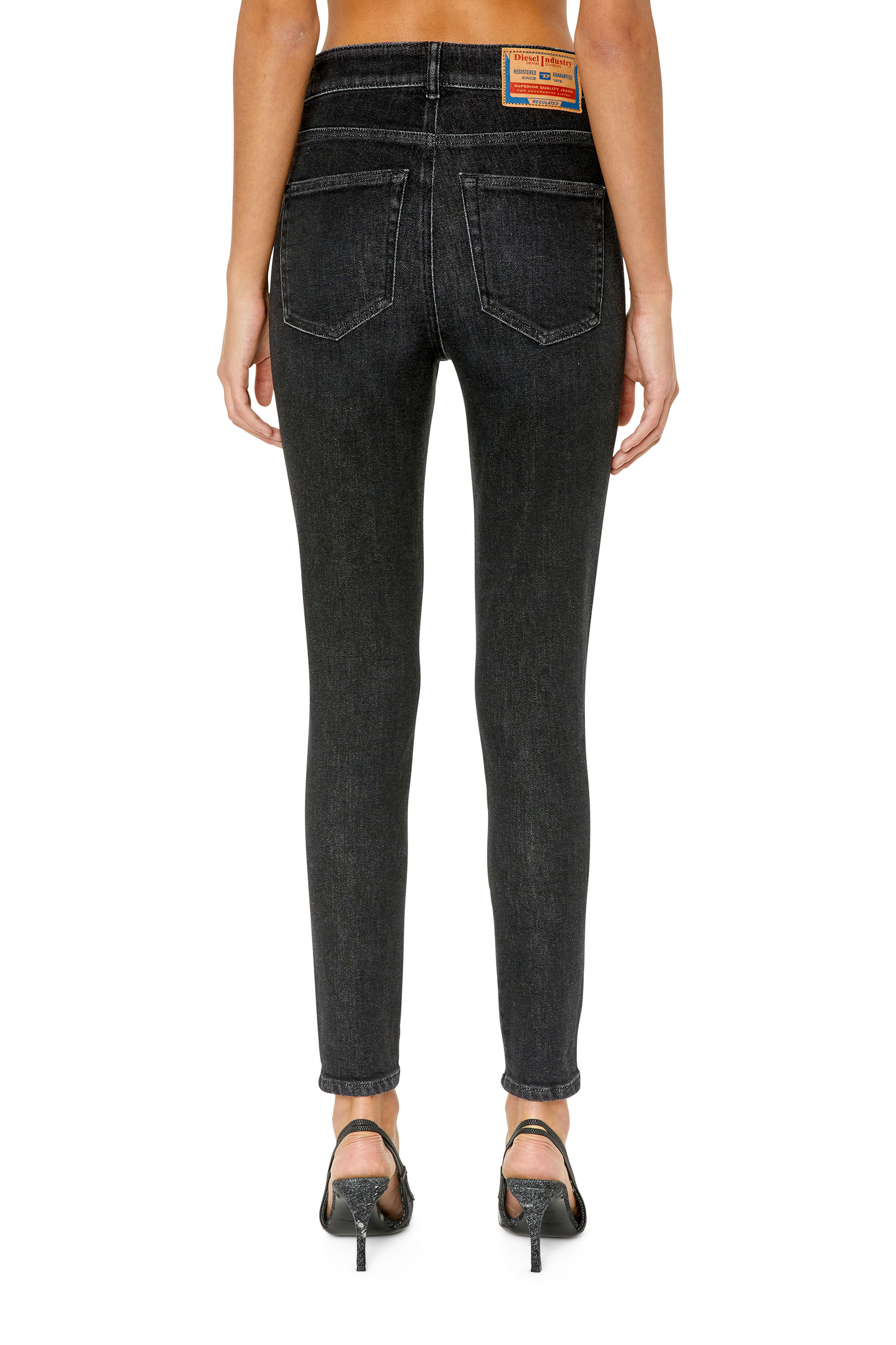 Diesel - Super skinny Jeans 1984 Slandy-High 09E93, Woman's Super skinny Jeans - 1984 Slandy-High in Black/Dark grey - 5