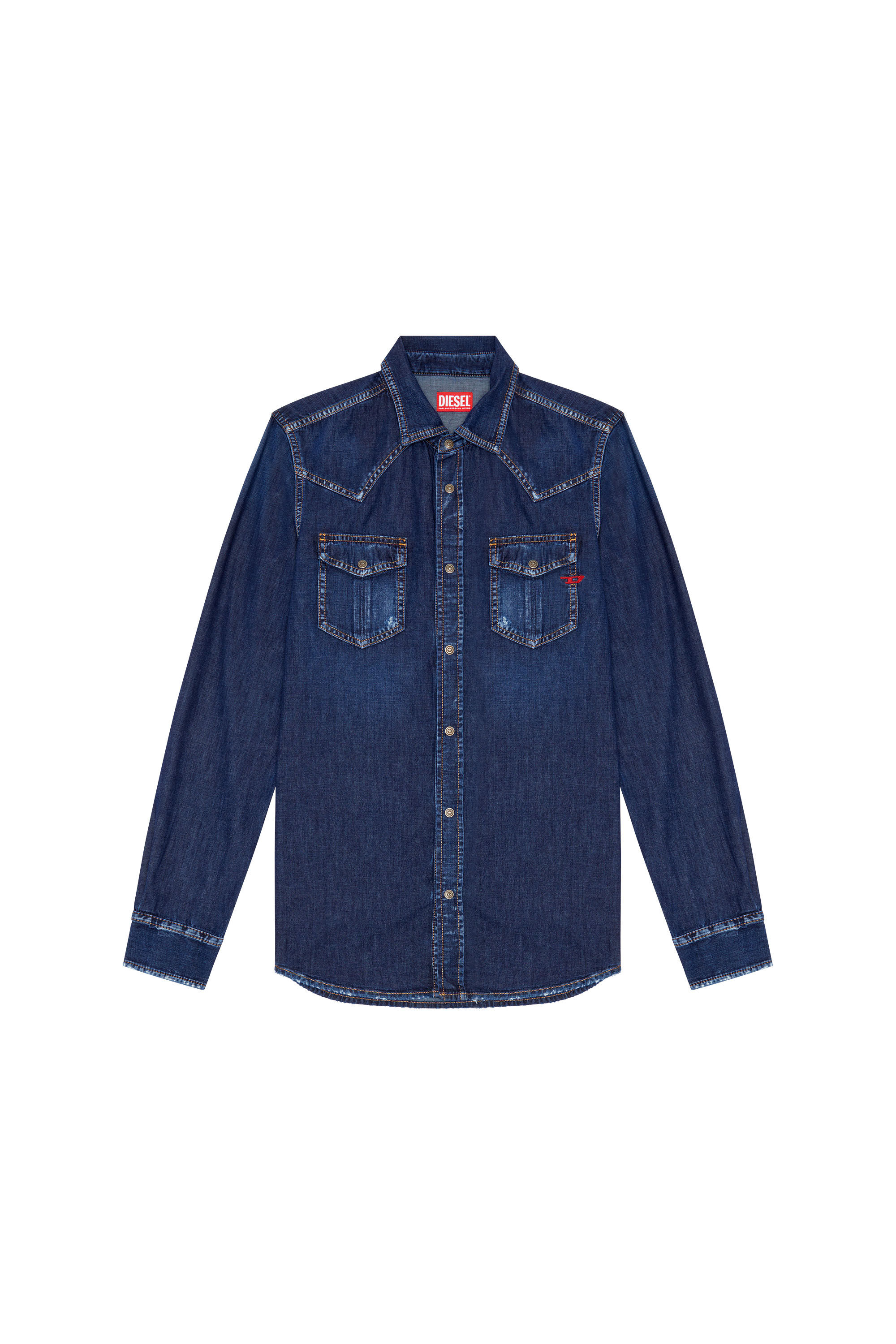 Diesel - D-VEGA, Surchemise en denim Homme in Bleu - 2