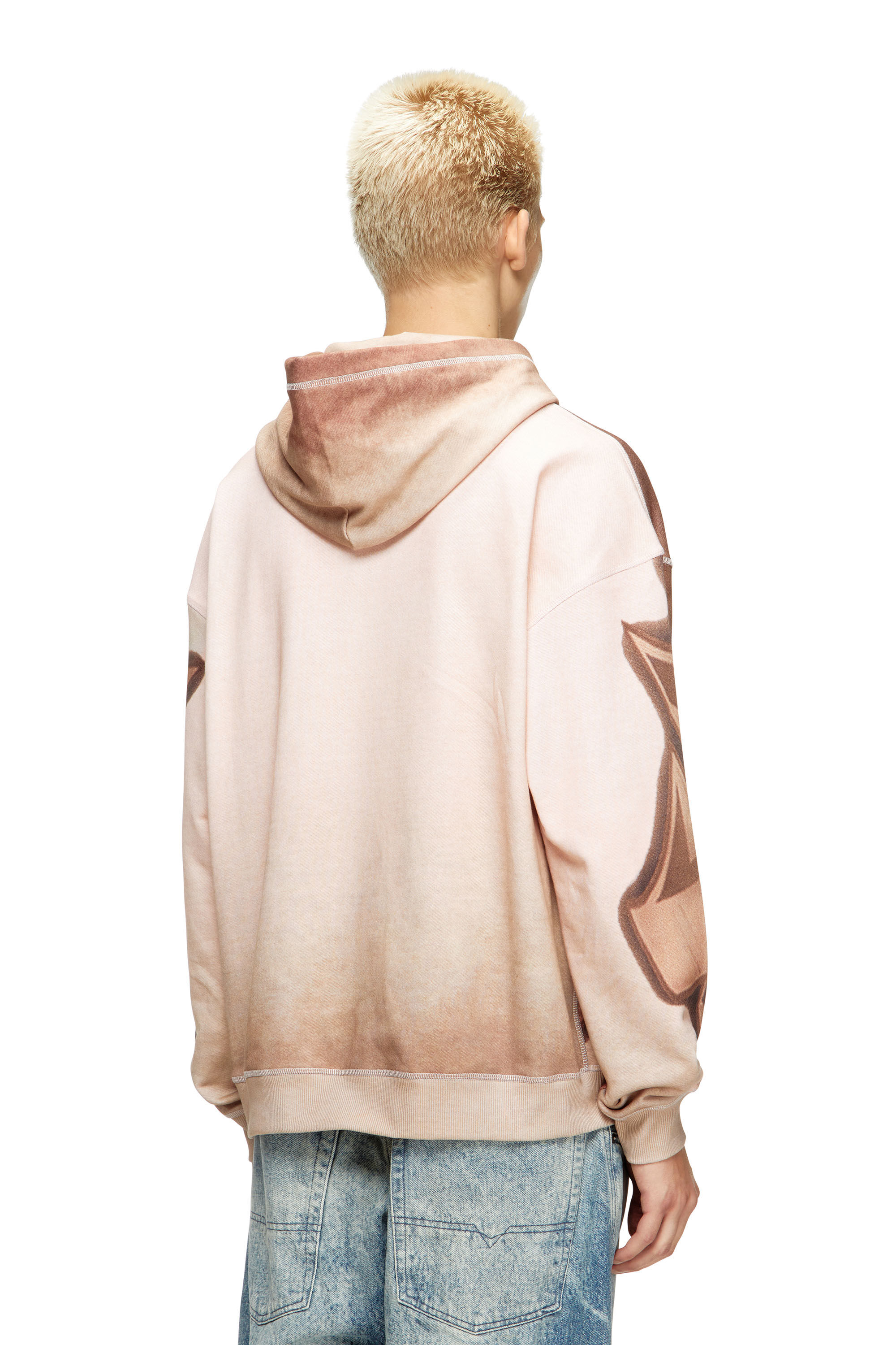 Men's Hoodie with graffiti print | Brown | Diesel