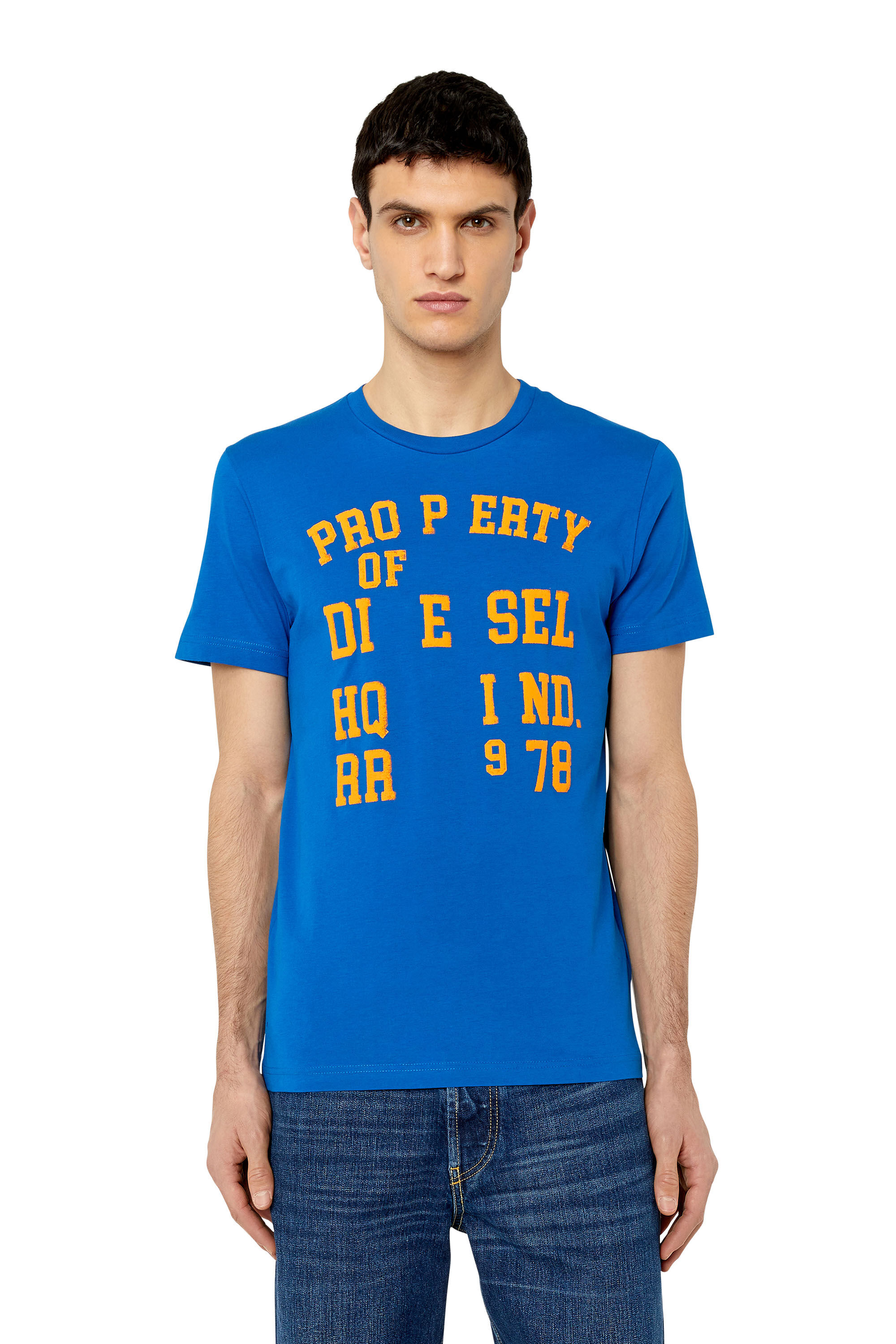 Men's T-shirt with Property of Diesel print | Blue | Diesel