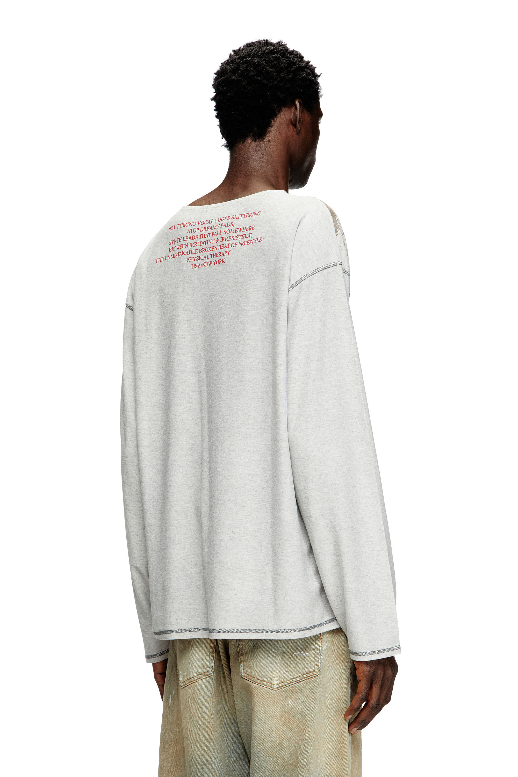 Women's Long-sleeve T-shirt with lyrics print | Grey | Diesel