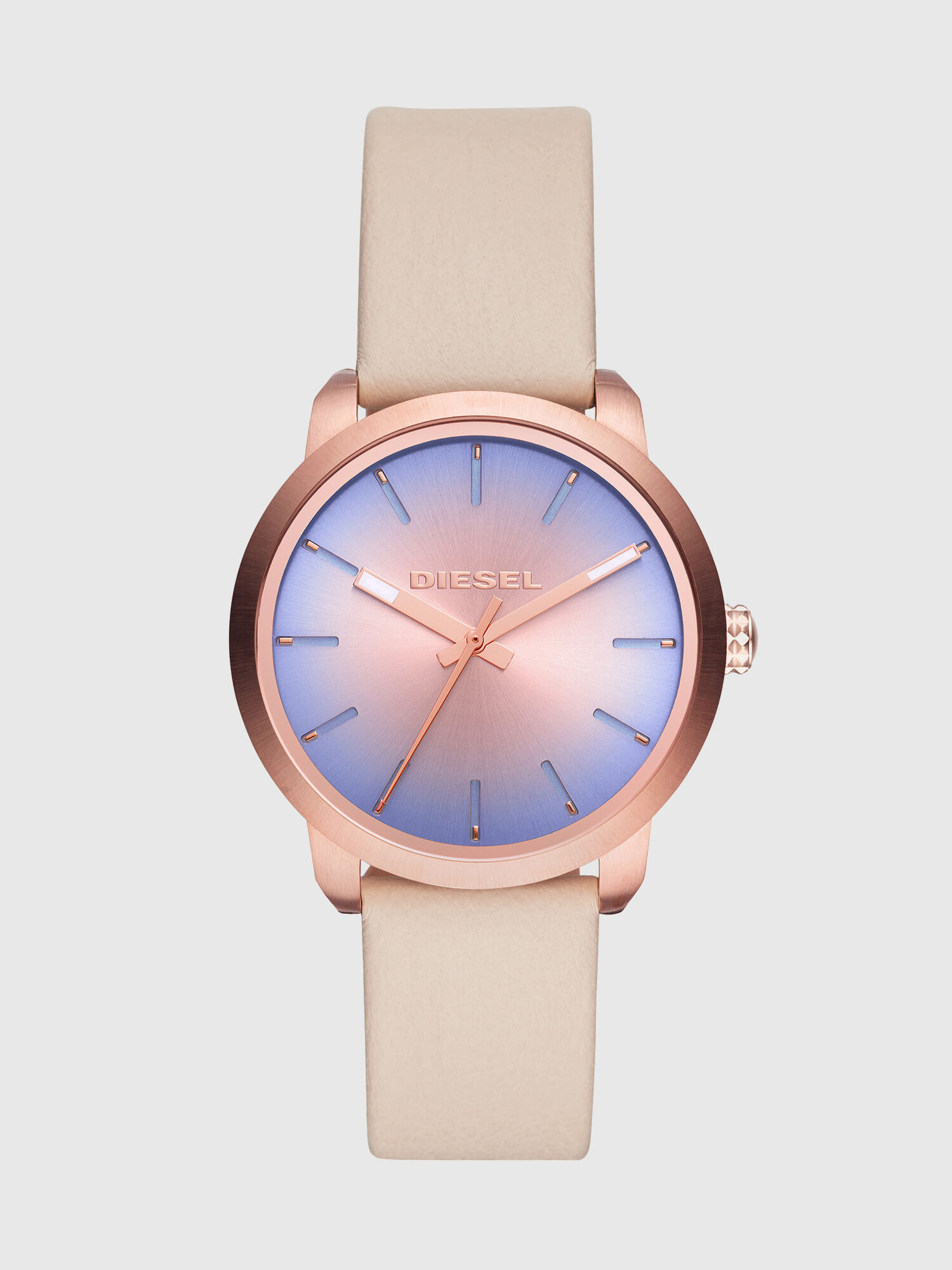 Diesel - DZ5572, Woman's Flare Degrade watch with nude leather strap, 37 mm in Beige - 1