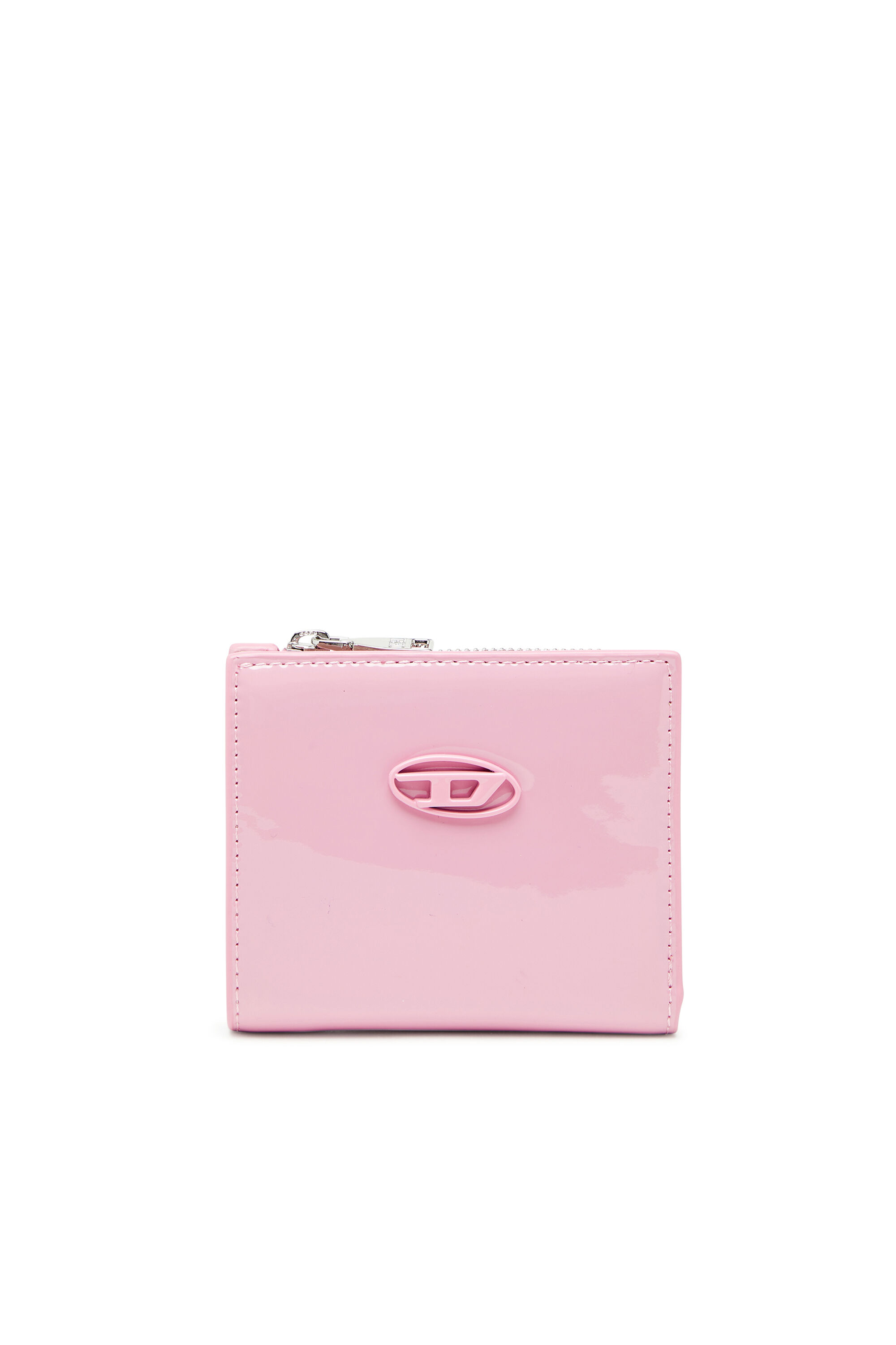 Women's Bi-fold wallet in glossy PU | Pink | Diesel