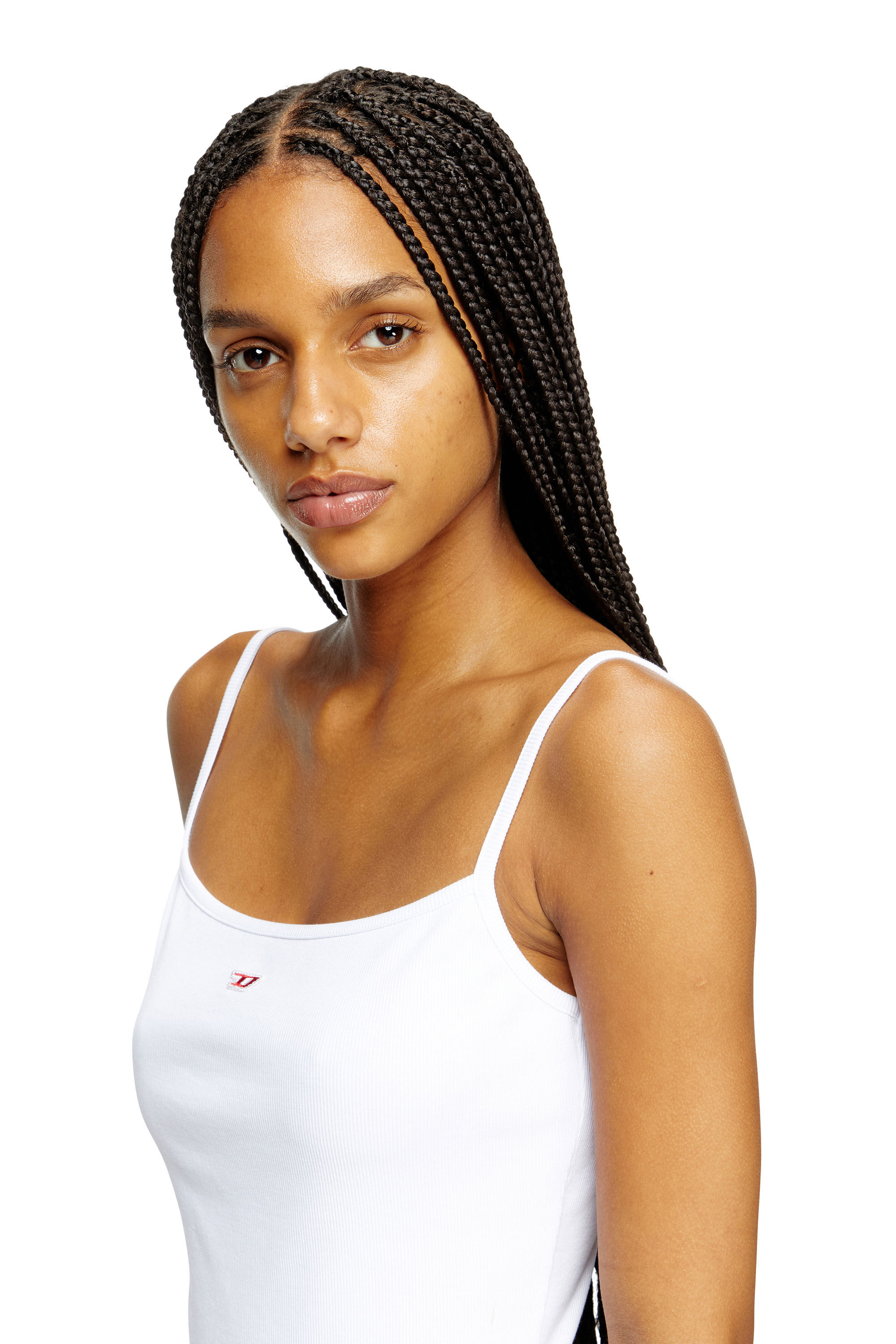 Diesel - D-HOPY-D, Robe nuisette courte avec logo D Femme in Blanc - 5