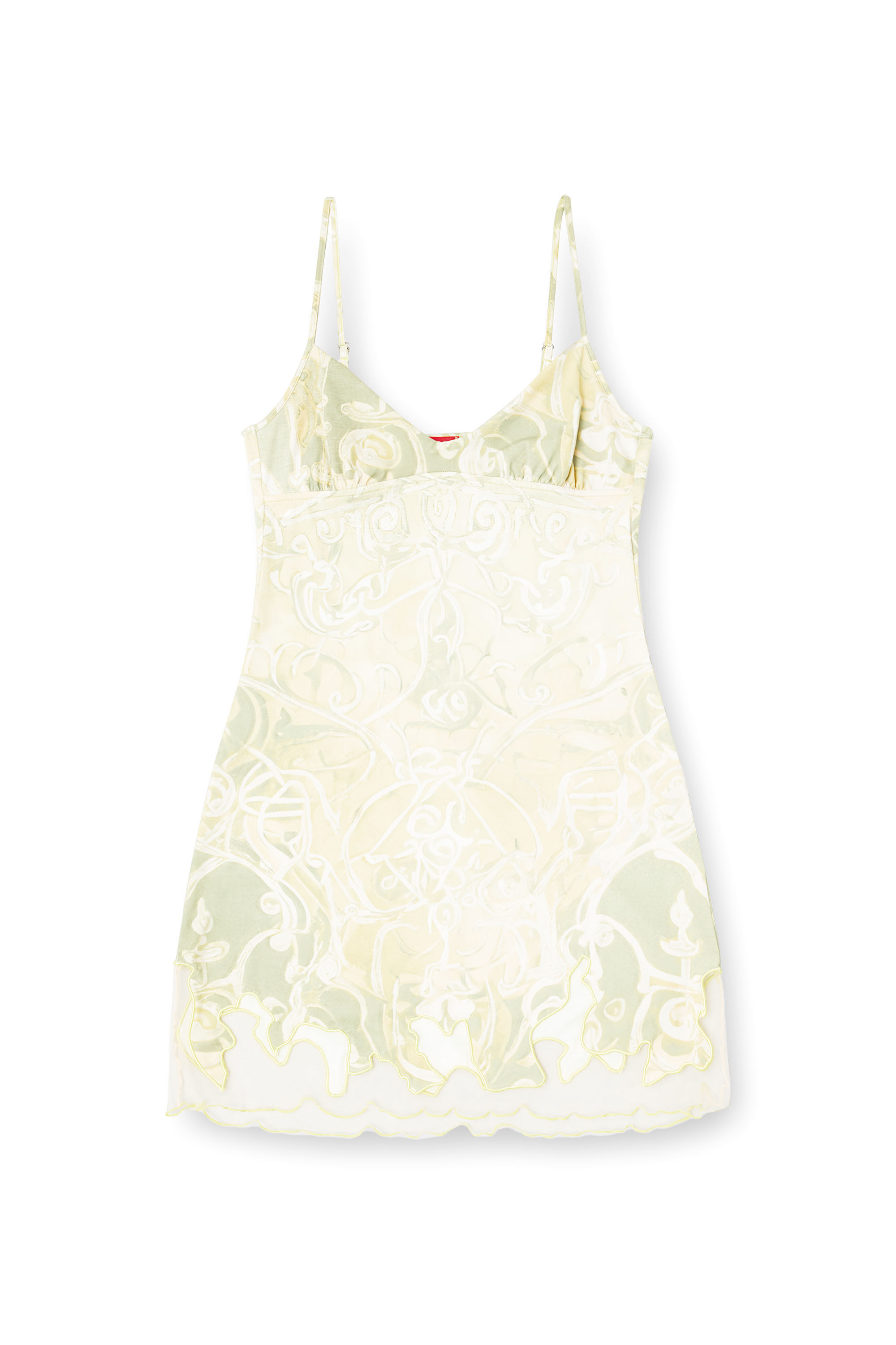 Diesel - D-INLAY, Female's Nylon mini dress with Heraldic print in Green - 2