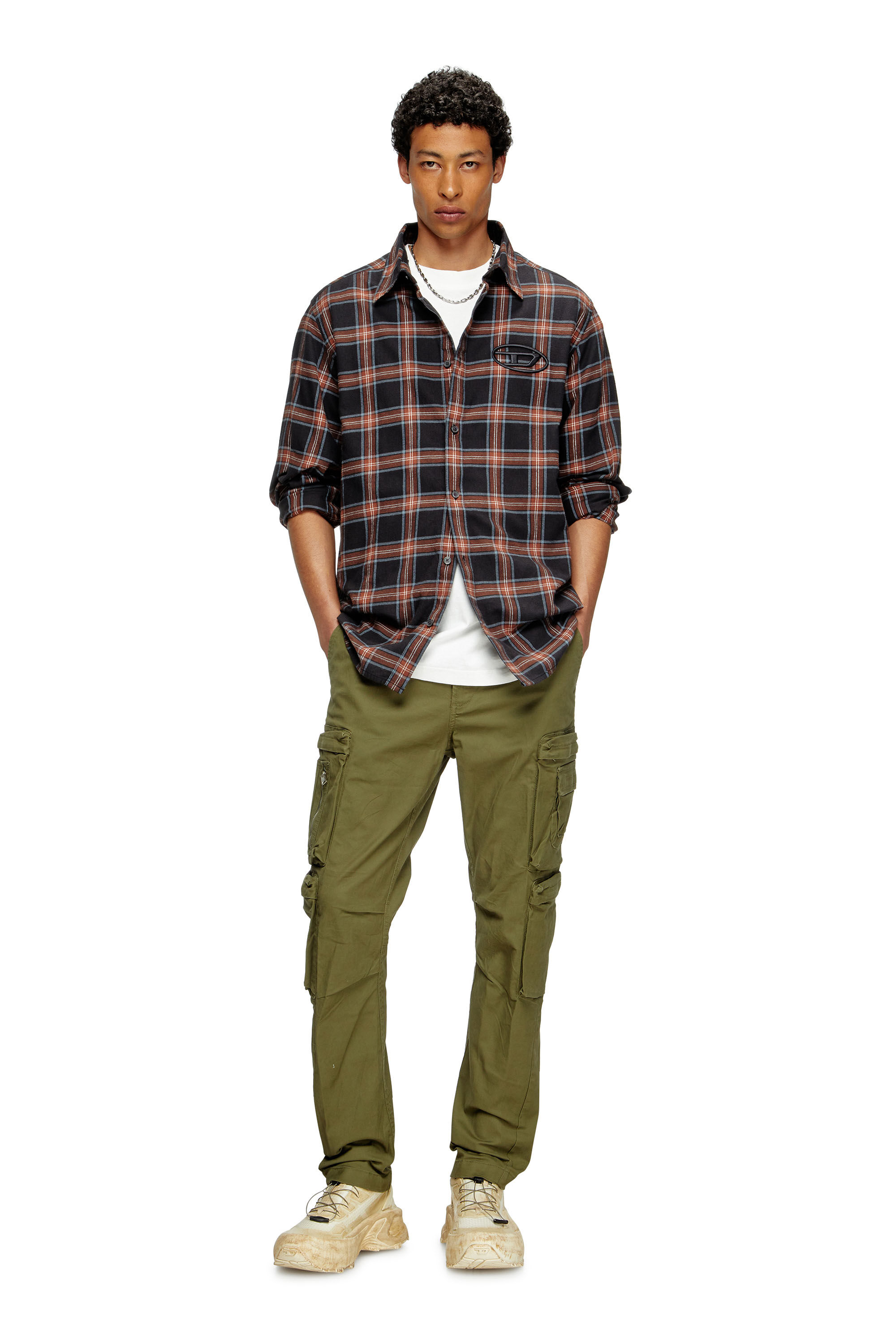 Diesel - P-ARLEM, Pantalon cargo avec poche zippée Homme in Vert - 1