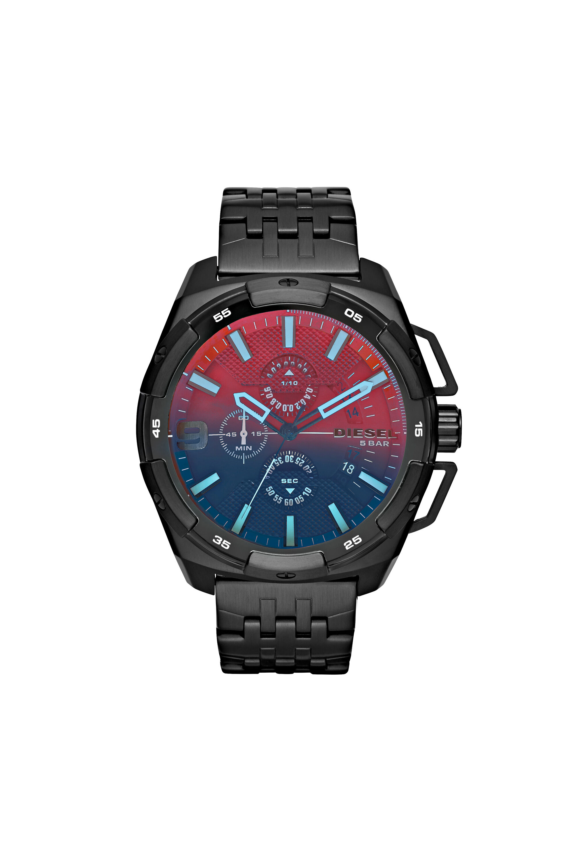DZ4395 Man: Black chronoraph watch, 50 mm | Diesel