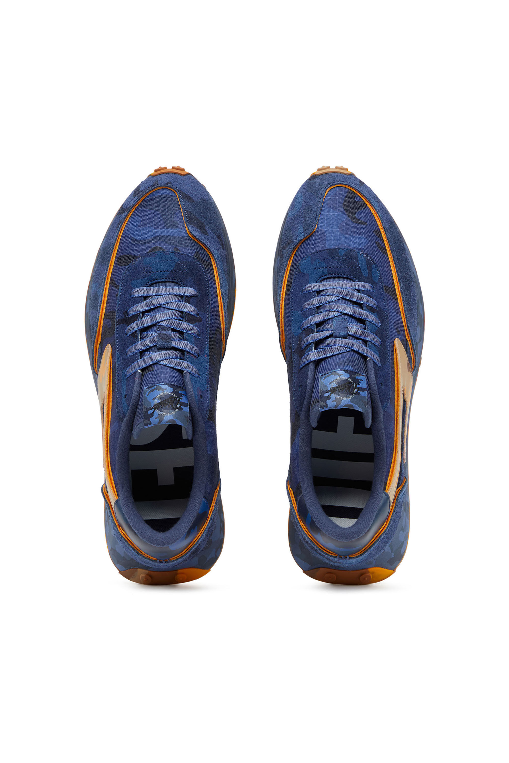 Diesel - S-RACER LC, Male's S-Racer Lc - Low-top sneaker with camo print in Blue/Yellow - 4