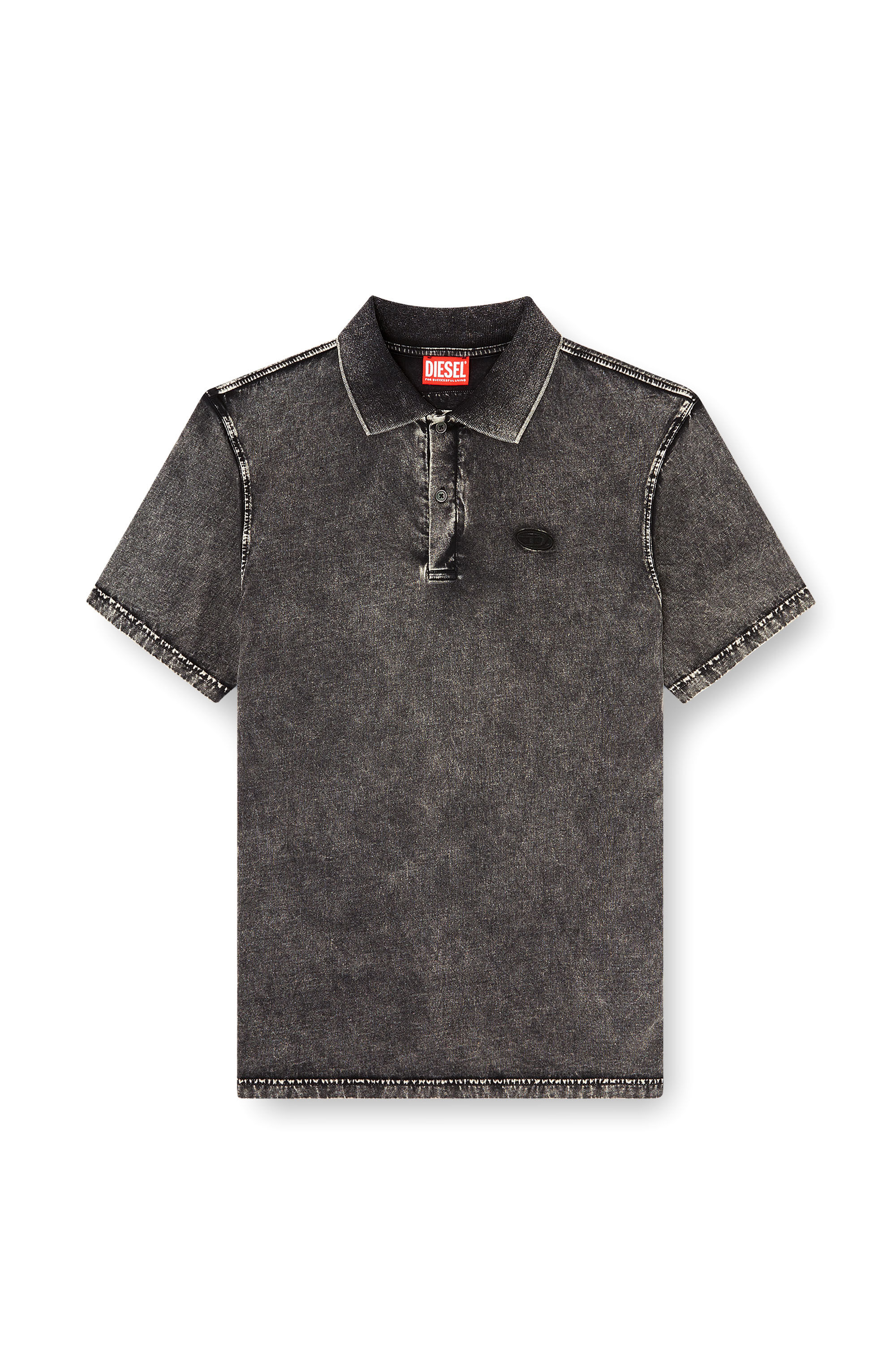 diesel ポロシャツ Men's Polo shirt in denim-effect jersey | Grey | Diesel
