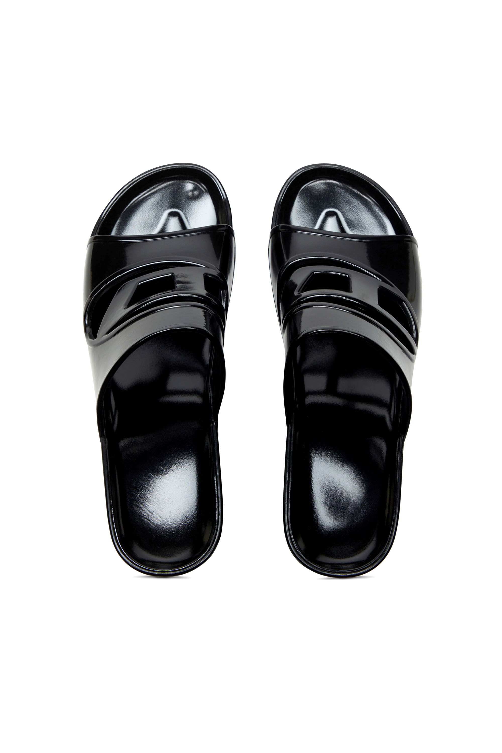 Women's Sa-Bonnie-Heeled rubber slides with cut-out logo
