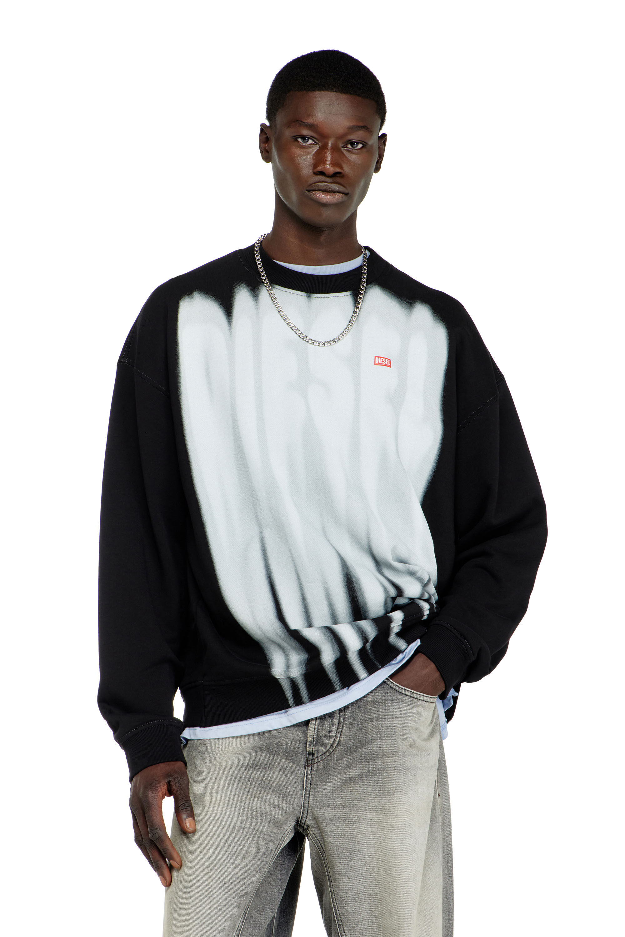 Diesel - S-BOXT-AA1, Man's Cotton sweatshirt with graphic print in null - 3