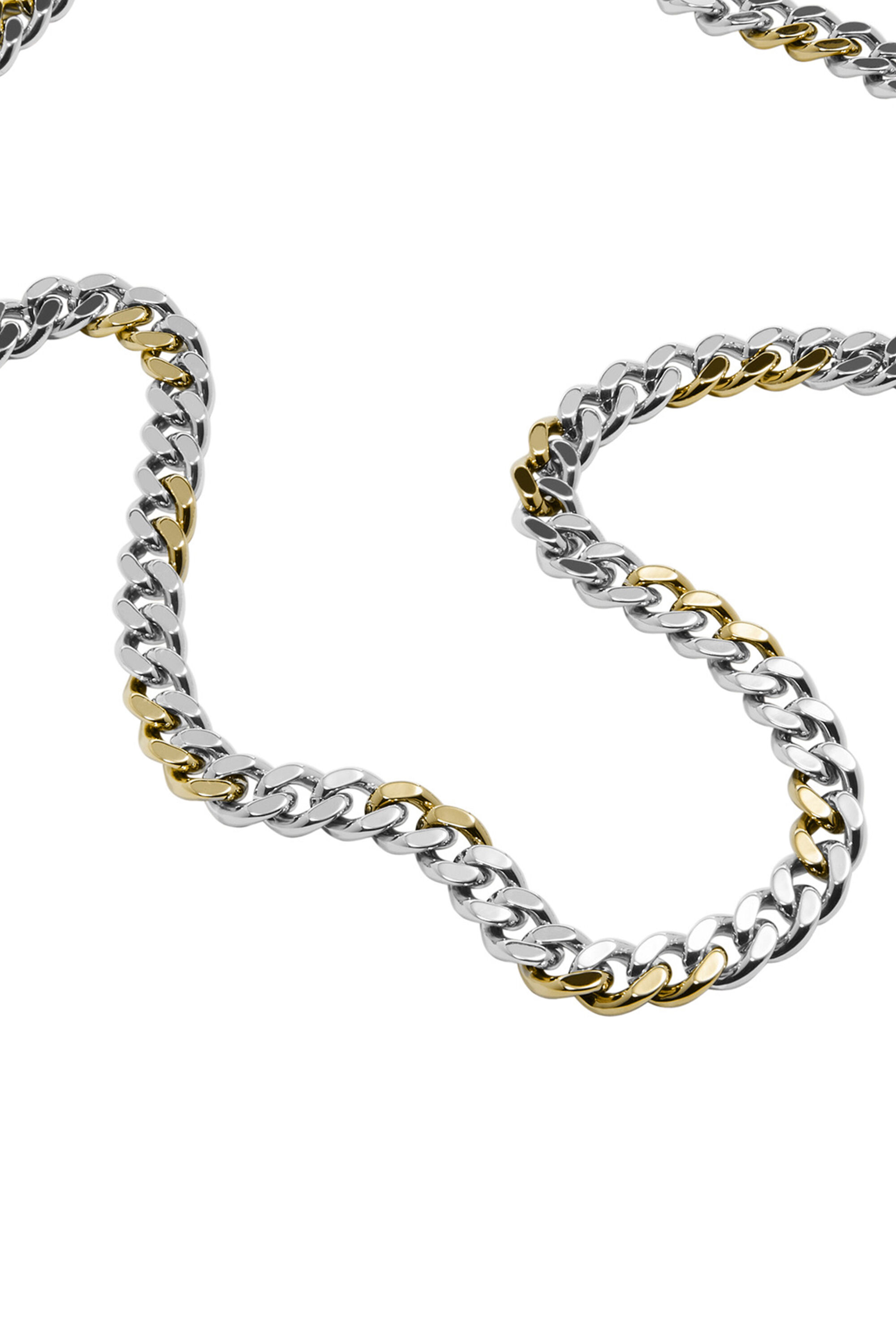 Diesel - DX1355, Collier chaîne en acier inoxydable bicolore de Diesel Mixte in Gris argenté - 1