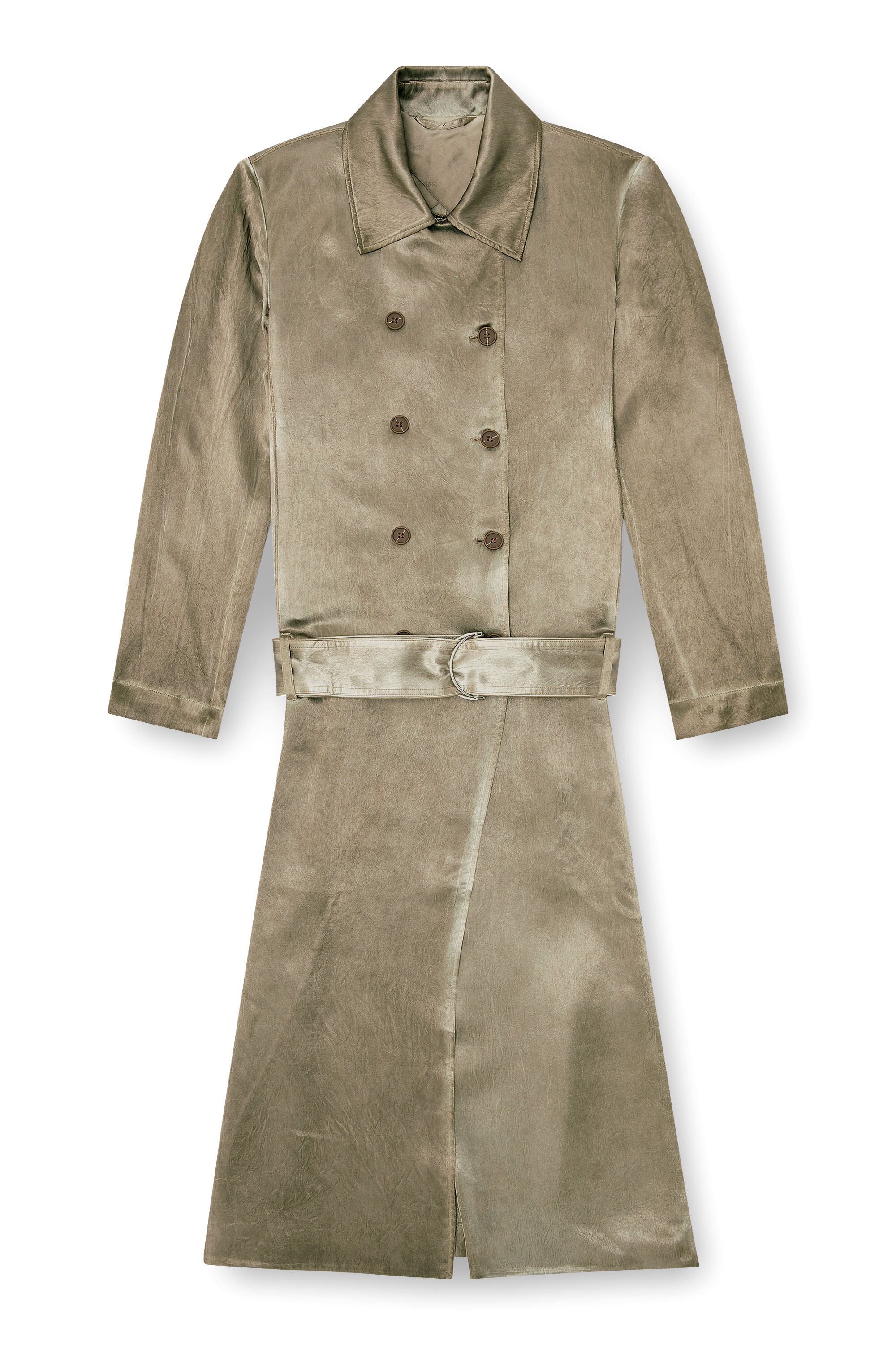 Women's Trench coat in wrinkled satin | Brown | Diesel {{Country}}