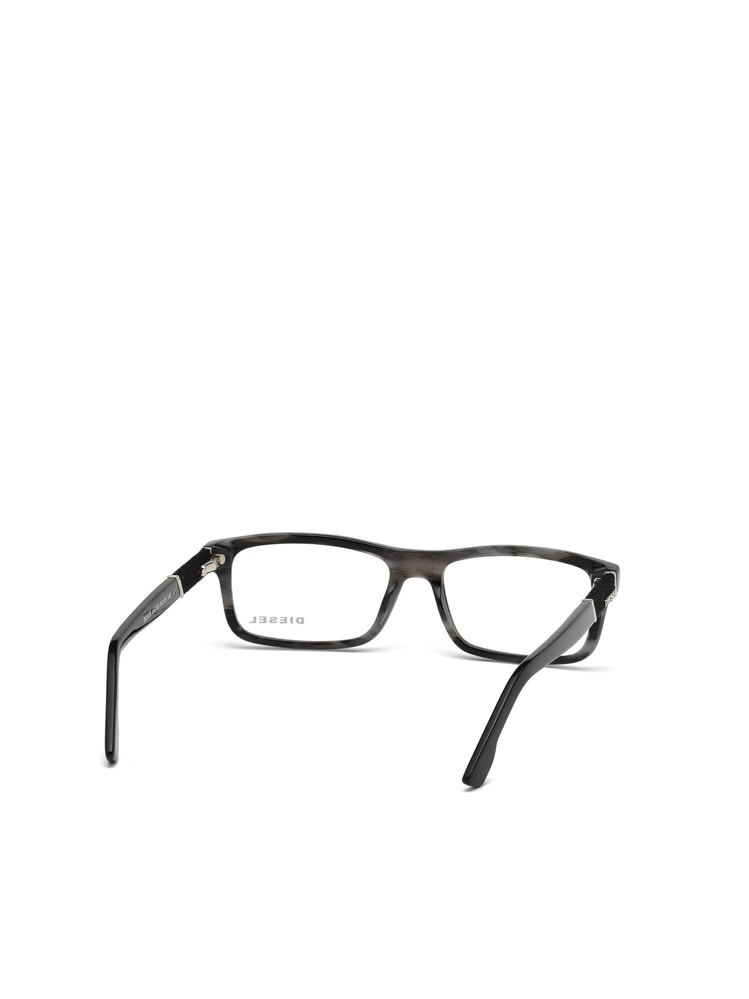 Diesel - DL5126, Unisex's Rectangular eyewear with leather insert in Black/Brown - 5