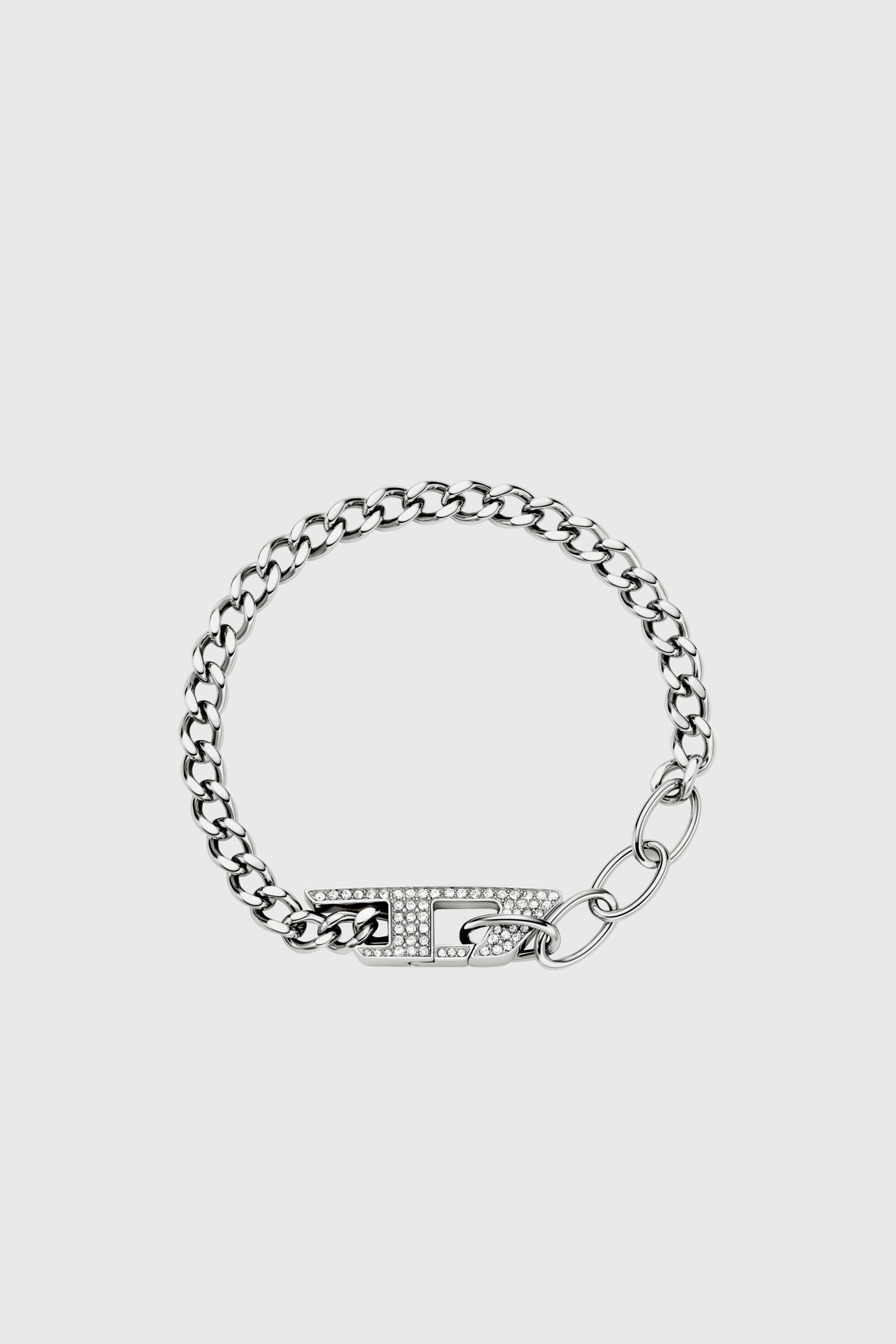 Diesel - DX1627040 JEWELLERY, Pulsera de cadena de acero inoxidable con brillo Unisex in Plateado - 1