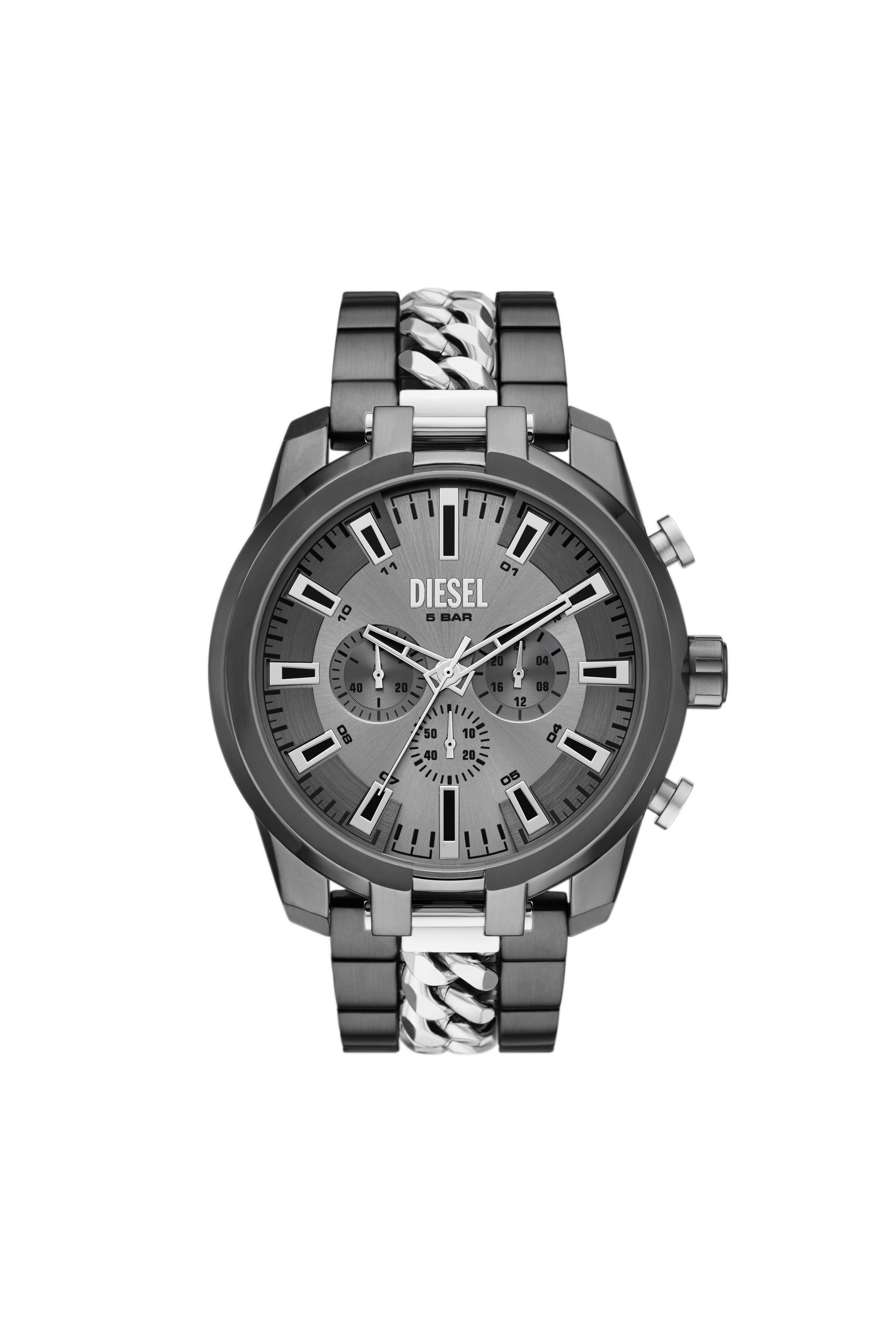 【トルティーヤ】 Men's Split Stainless Steel Watch | Grey | Diesel