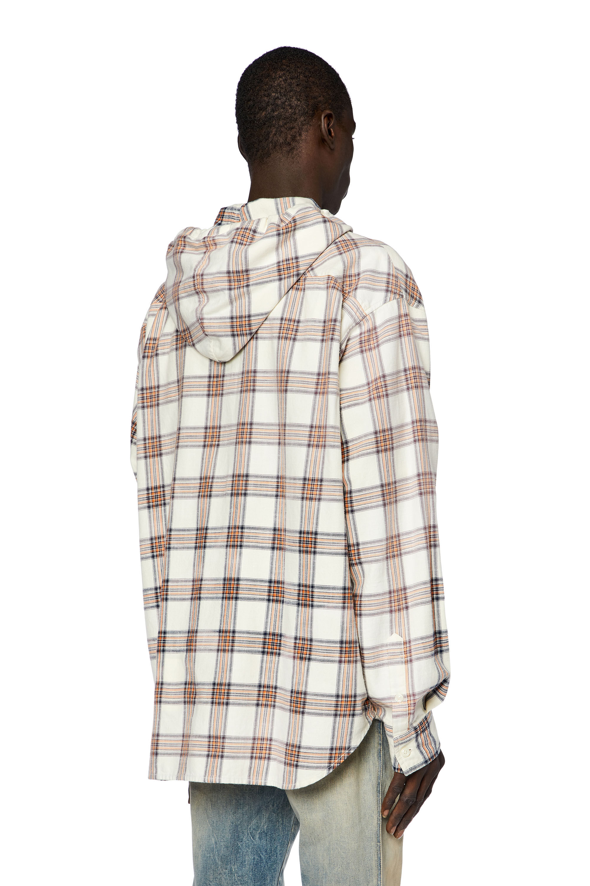 Diesel - S-DEWNY-HOOD, Sobrecamisa con capucha de franela de algodón a cuadros Hombre in Multicolor - 5