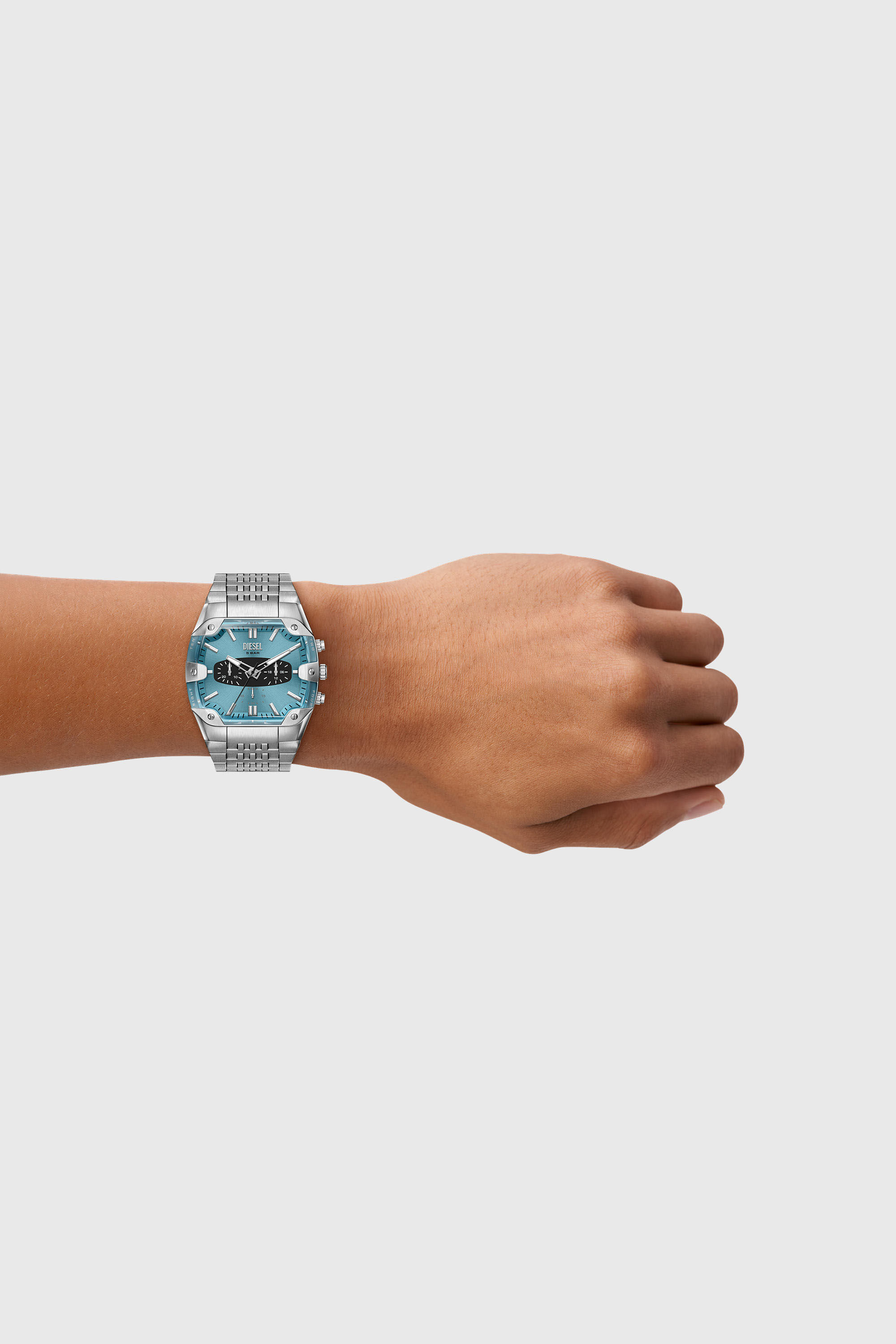 Diesel - DZ4725 WATCH, Male's Spiked cushion stainless steel watch in Silver - 5