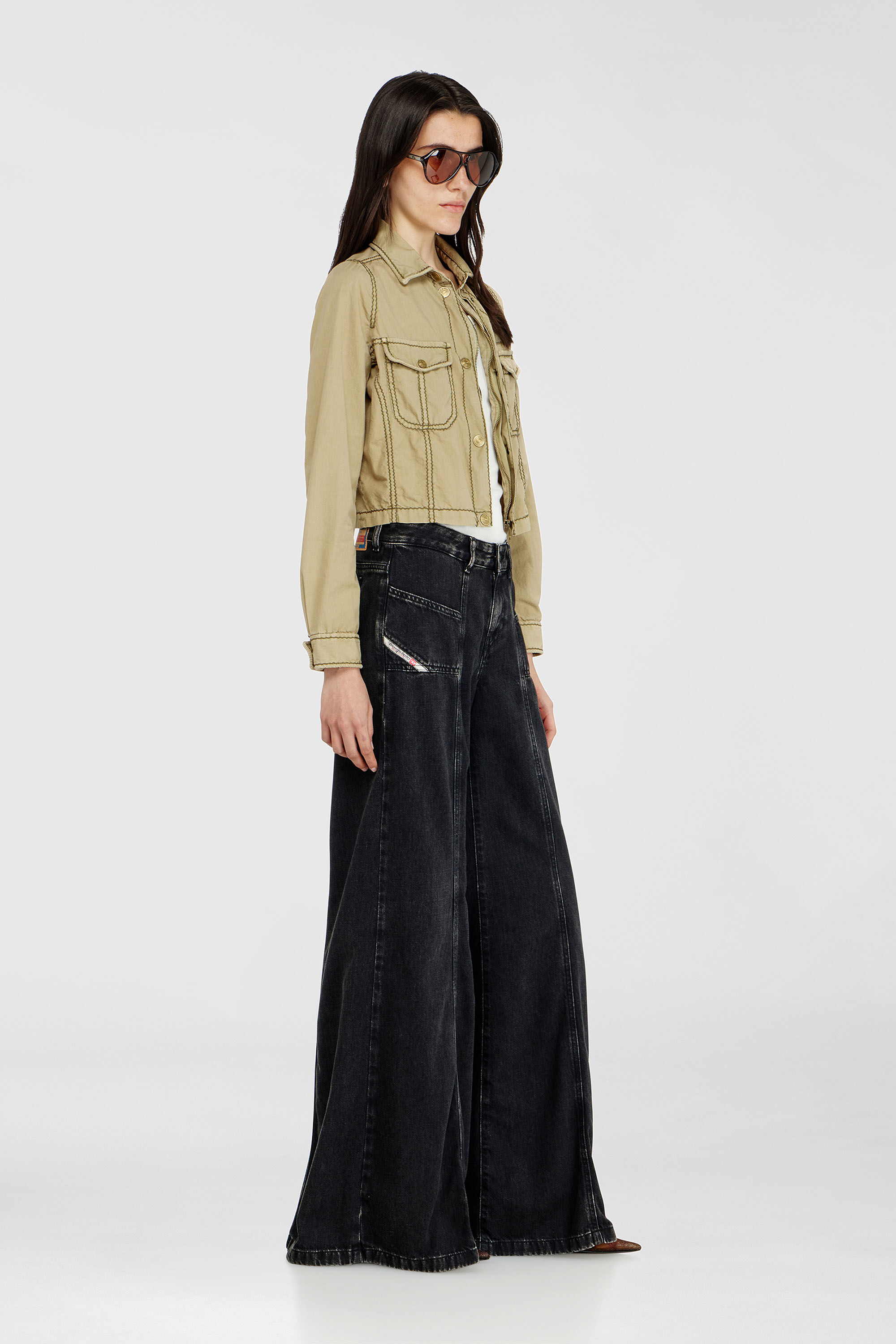 Women's Flare Jeans | Black/Dark grey | Diesel D-Akii