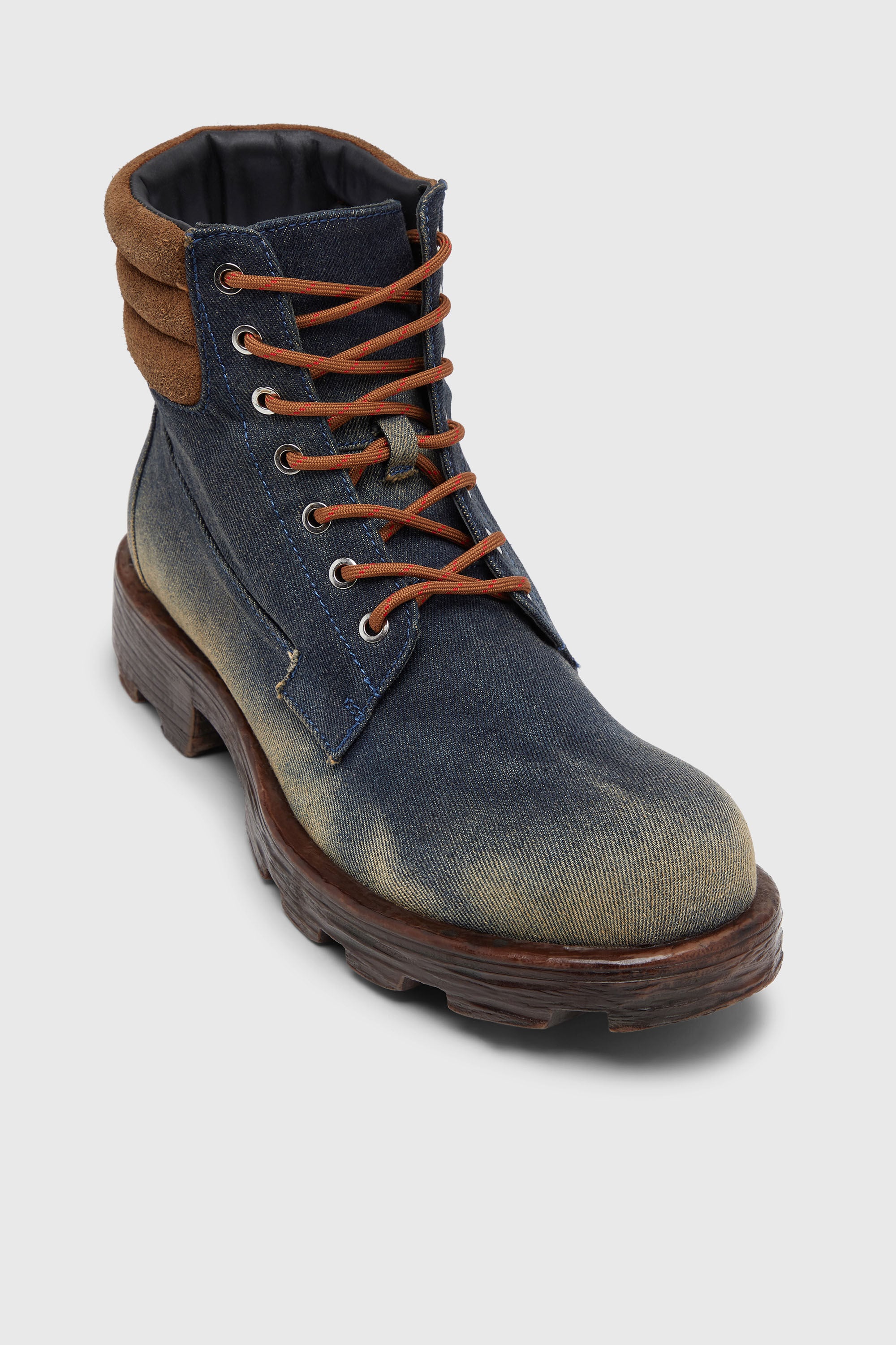 Diesel - D-HAMMER LACE UP, Male's D-Hammer-Combat boots in denim and suede in Dark Blue - 6