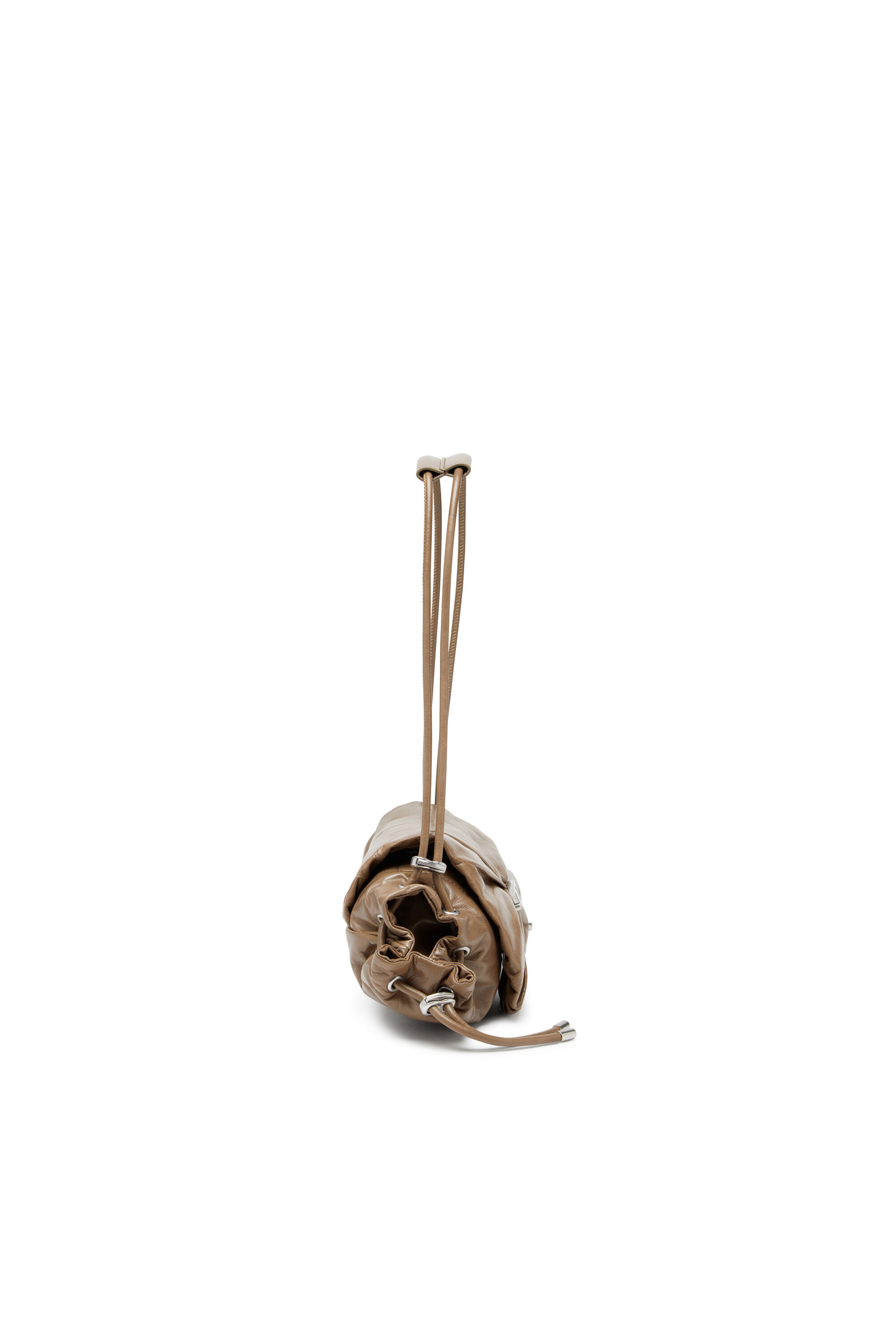 Diesel - SCRUNCH-D SHOULDER S, Scrunch-D S-Sac à bandoulière en cuir froissé Femme in Marron - 4