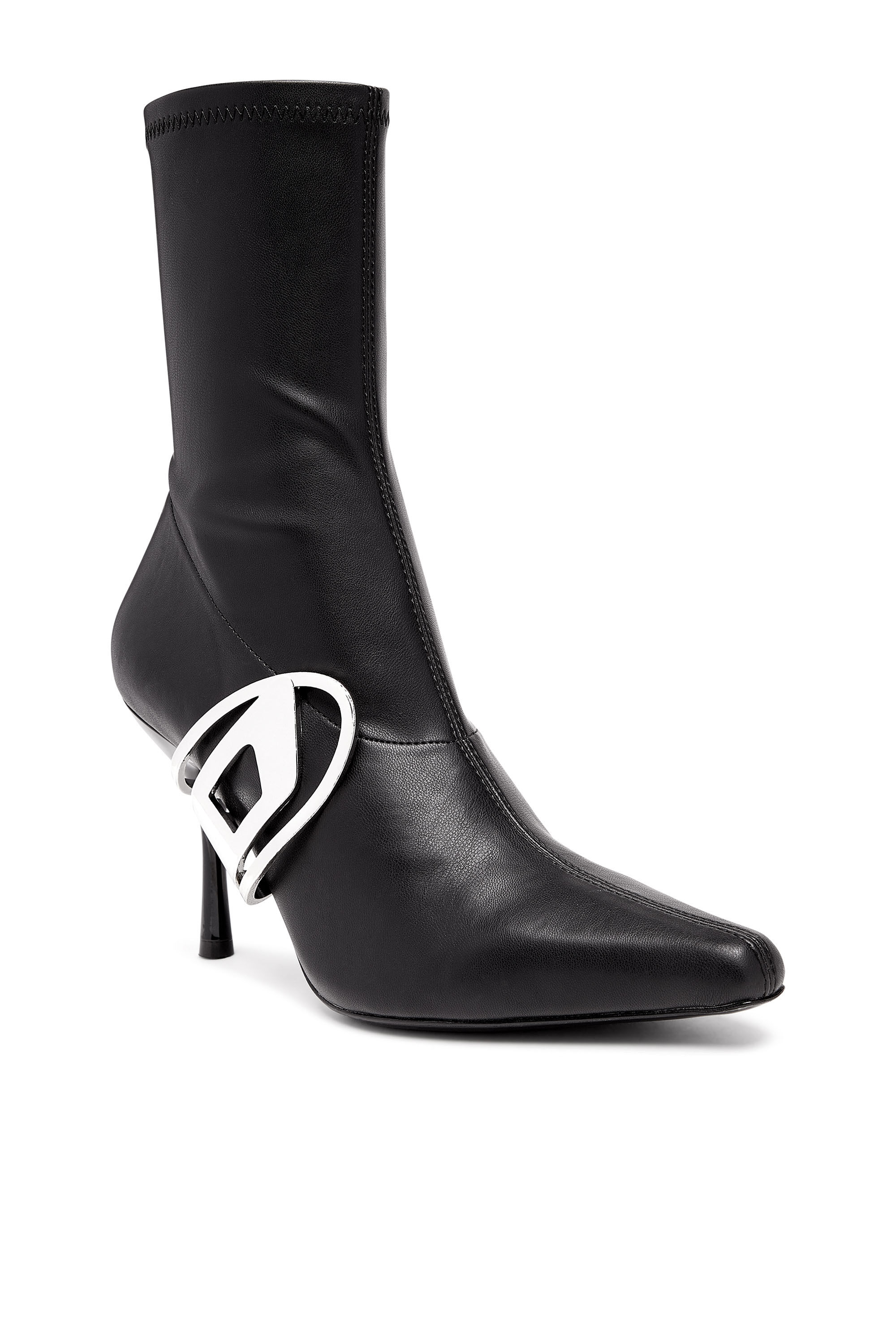 Diesel - D-ECLIPSE BT, D-Eclipse BT - Bottes à talon aiguille avec plaque Oval D Femme in Noir - 4