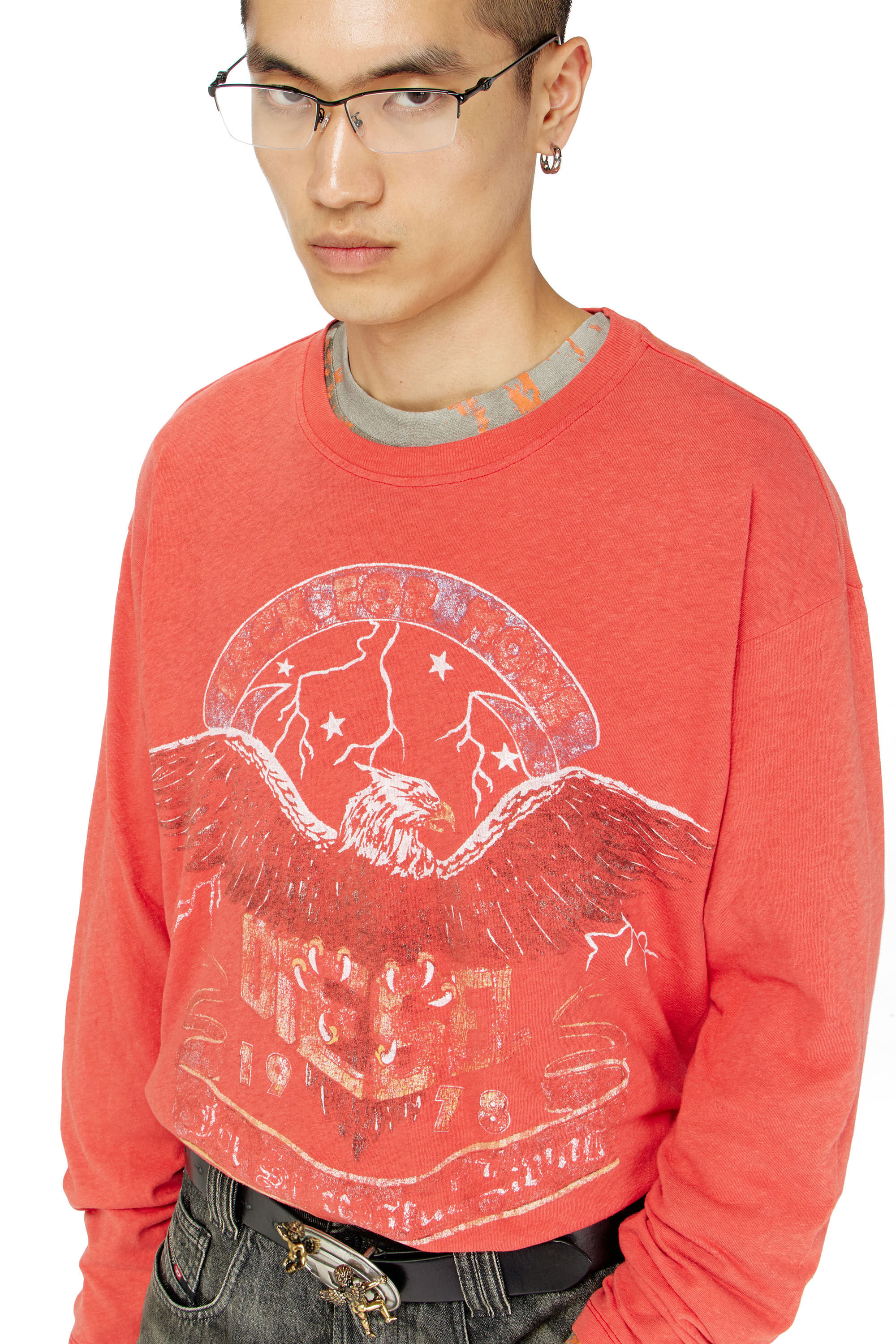 Diesel - T-GERI-LS, Male's Long-sleeve T-shirt with concert graphics in null - 4