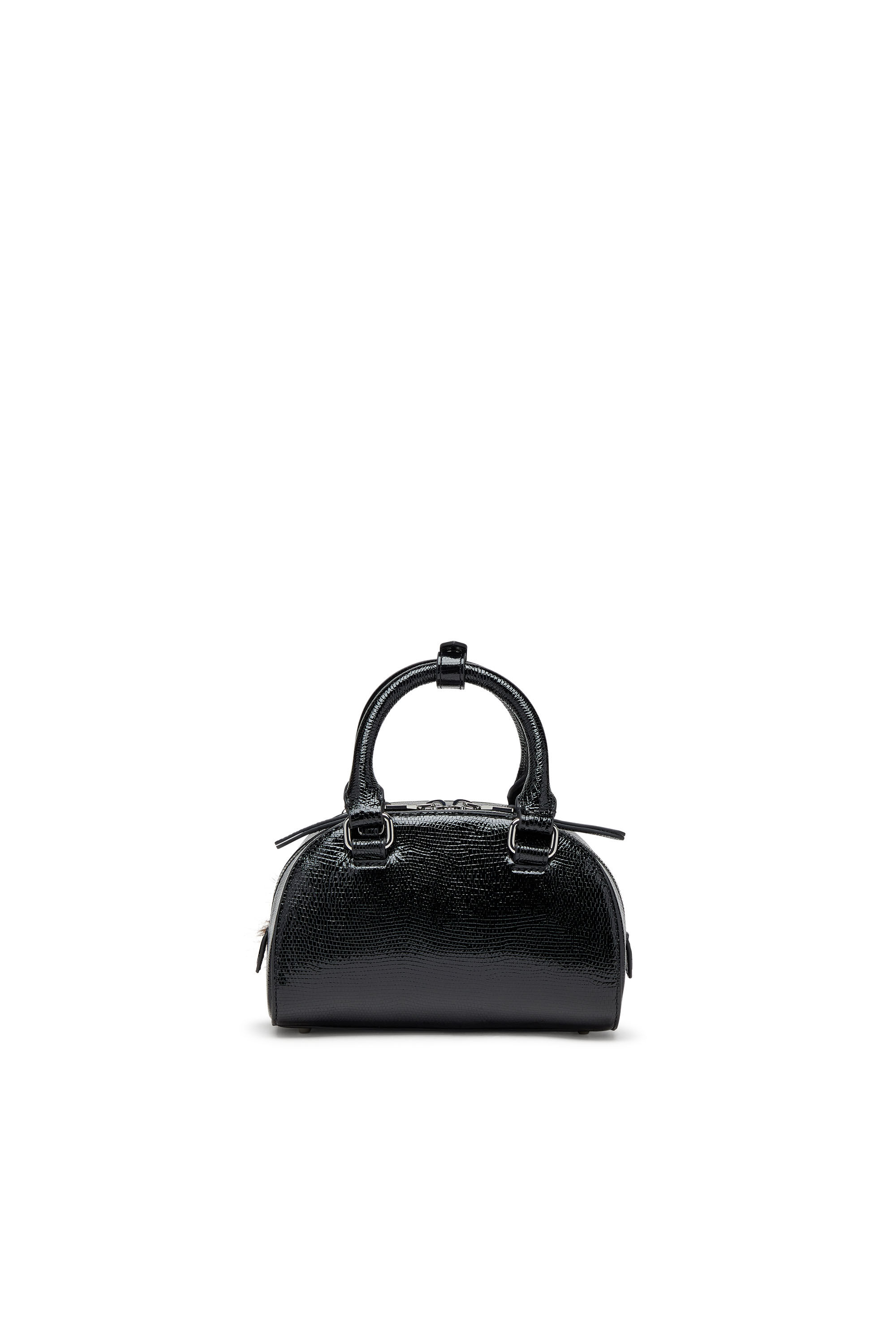 Diesel - 1DR DOME CROSSBODY, Female's 1DR Dome-Mini bowling bag in embossed leather in Black - 3