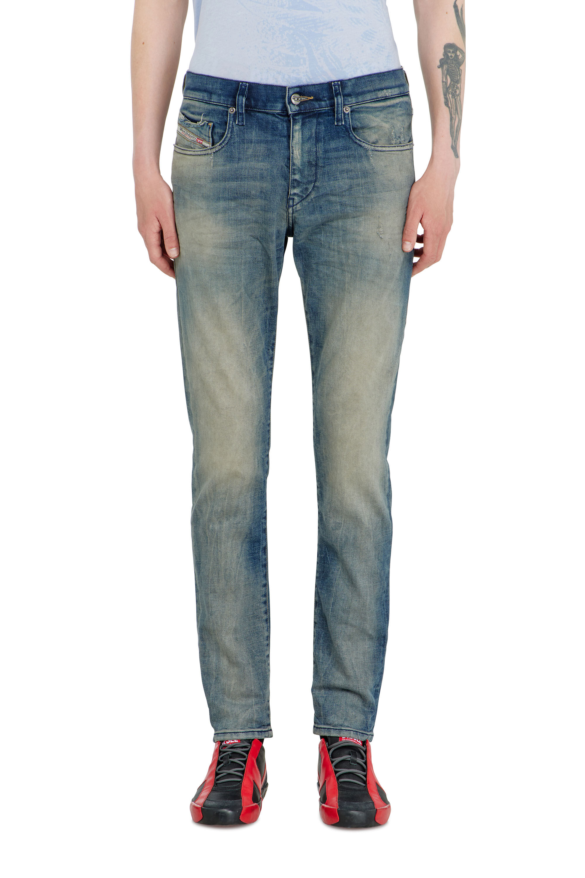 Diesel - Slim Jeans 2019 D-Strukt 09N45 Homme, Bleu moyen - Image 4