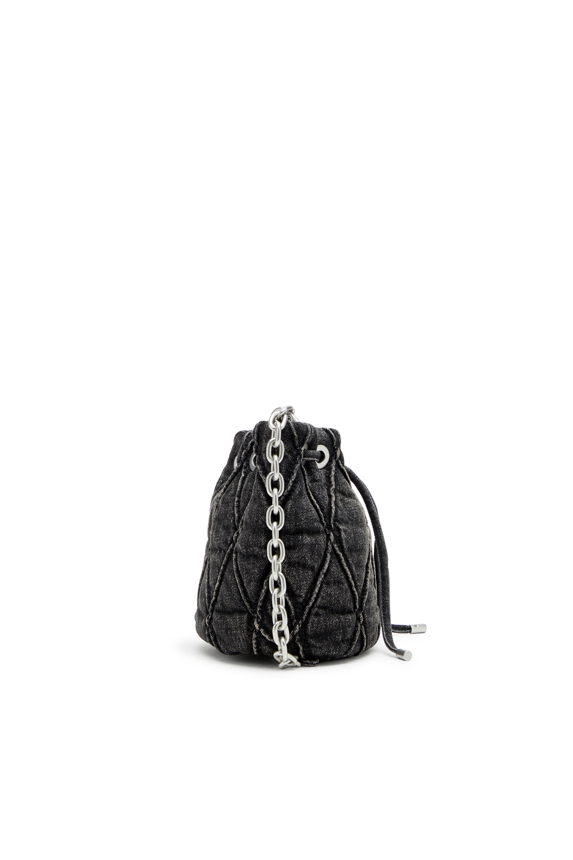 Women's Charm-D S-Mini bucket bag in treated quilted denim | Black