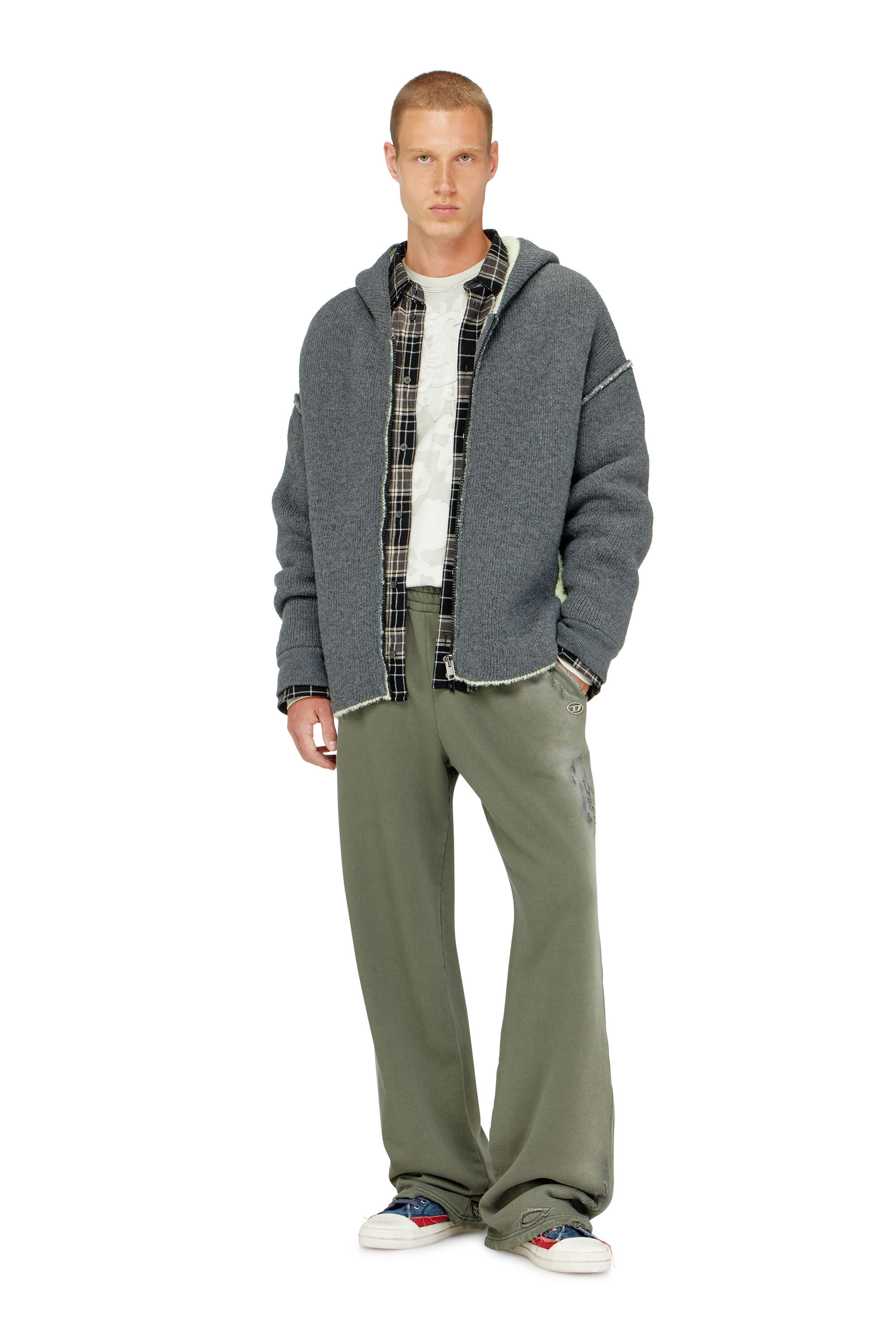 Diesel - K-BOUBBY, Sudadera con cremallera de punto de doble textura Hombre in ToBeDefined - 1