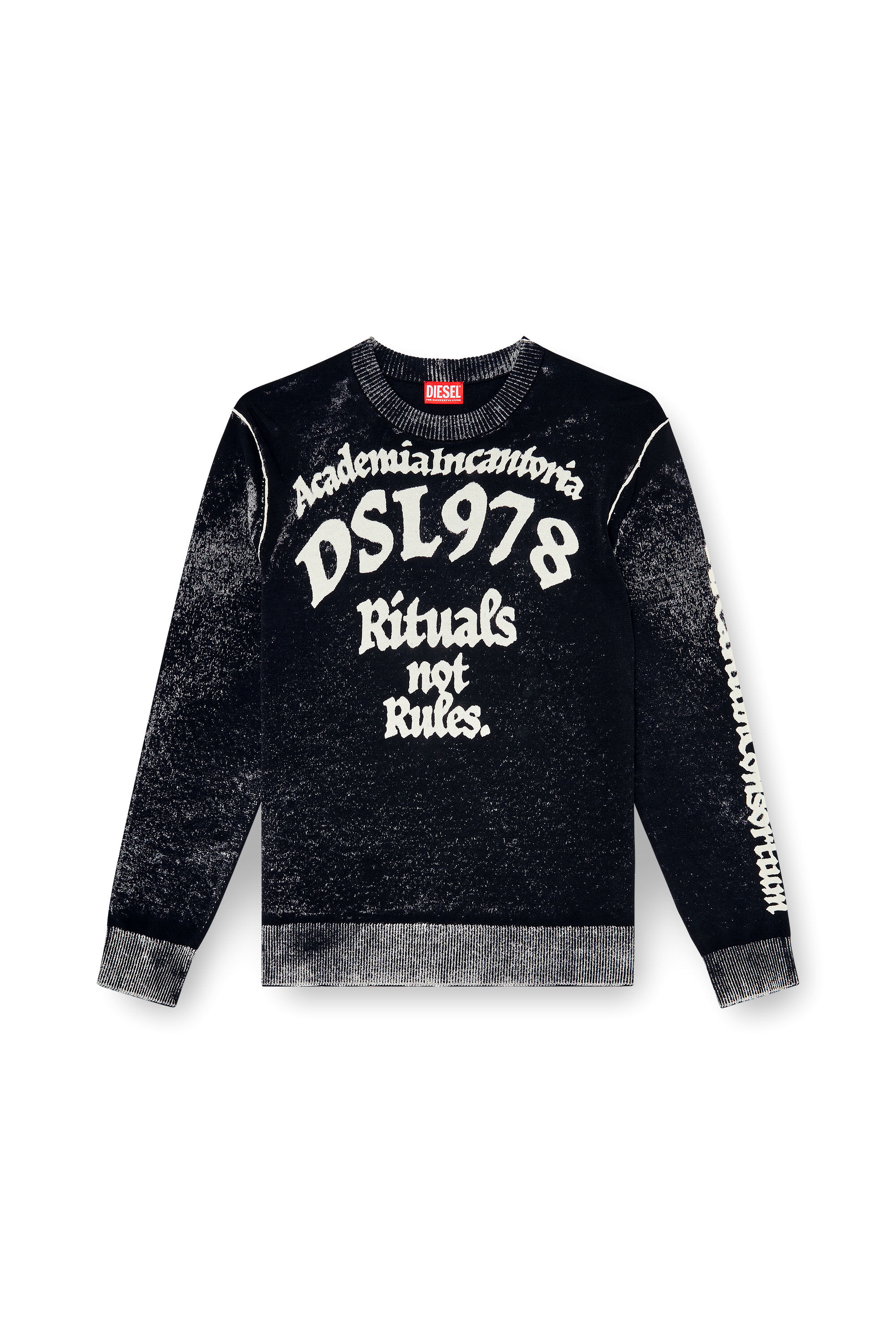 Diesel - K-LAUTI, Pull en coton trait&eacute; avec slogan Homme in Polychrome - 2