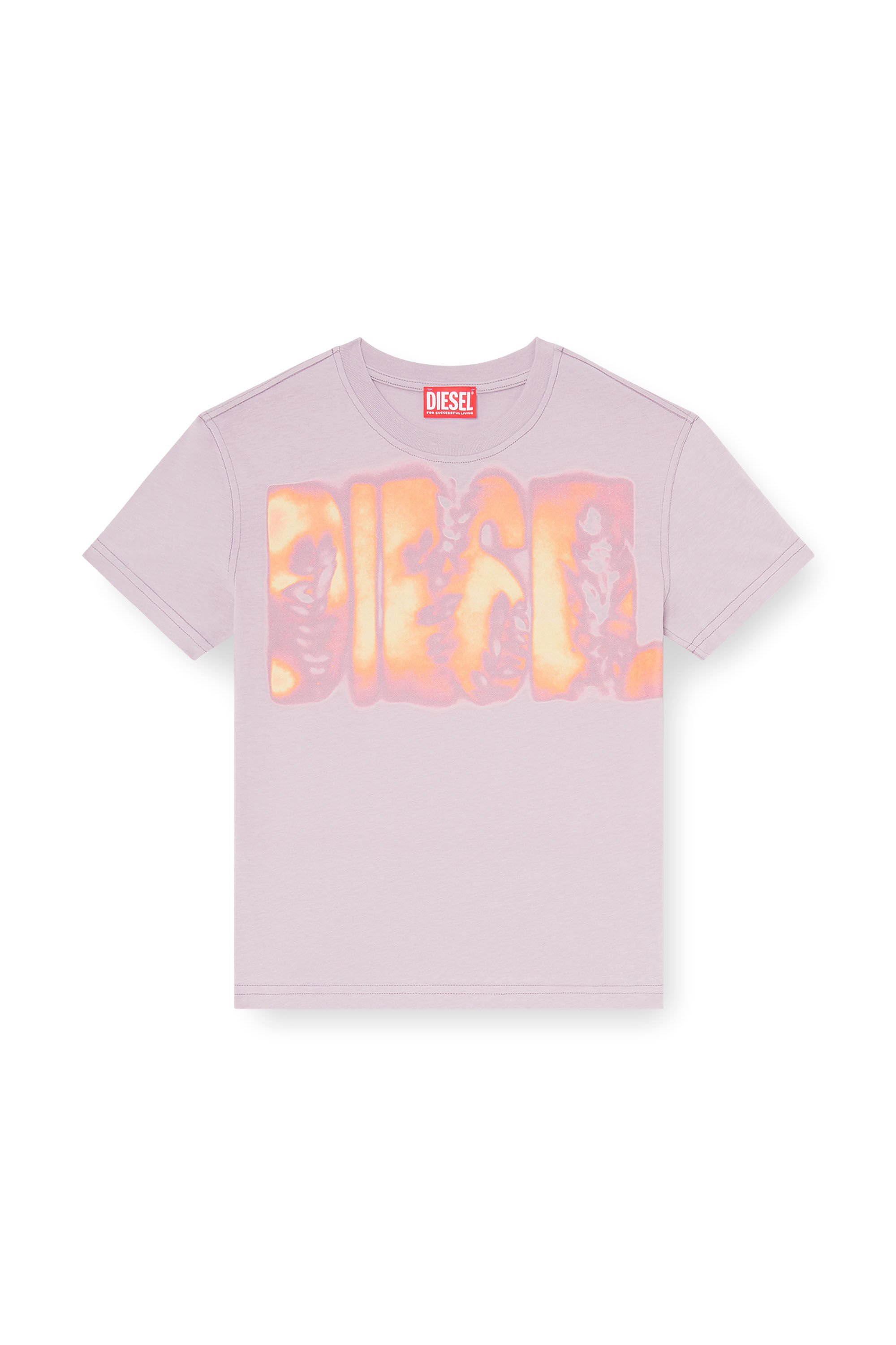 Women's Slim jersey T-shirt with graphic print | Violet | Diesel