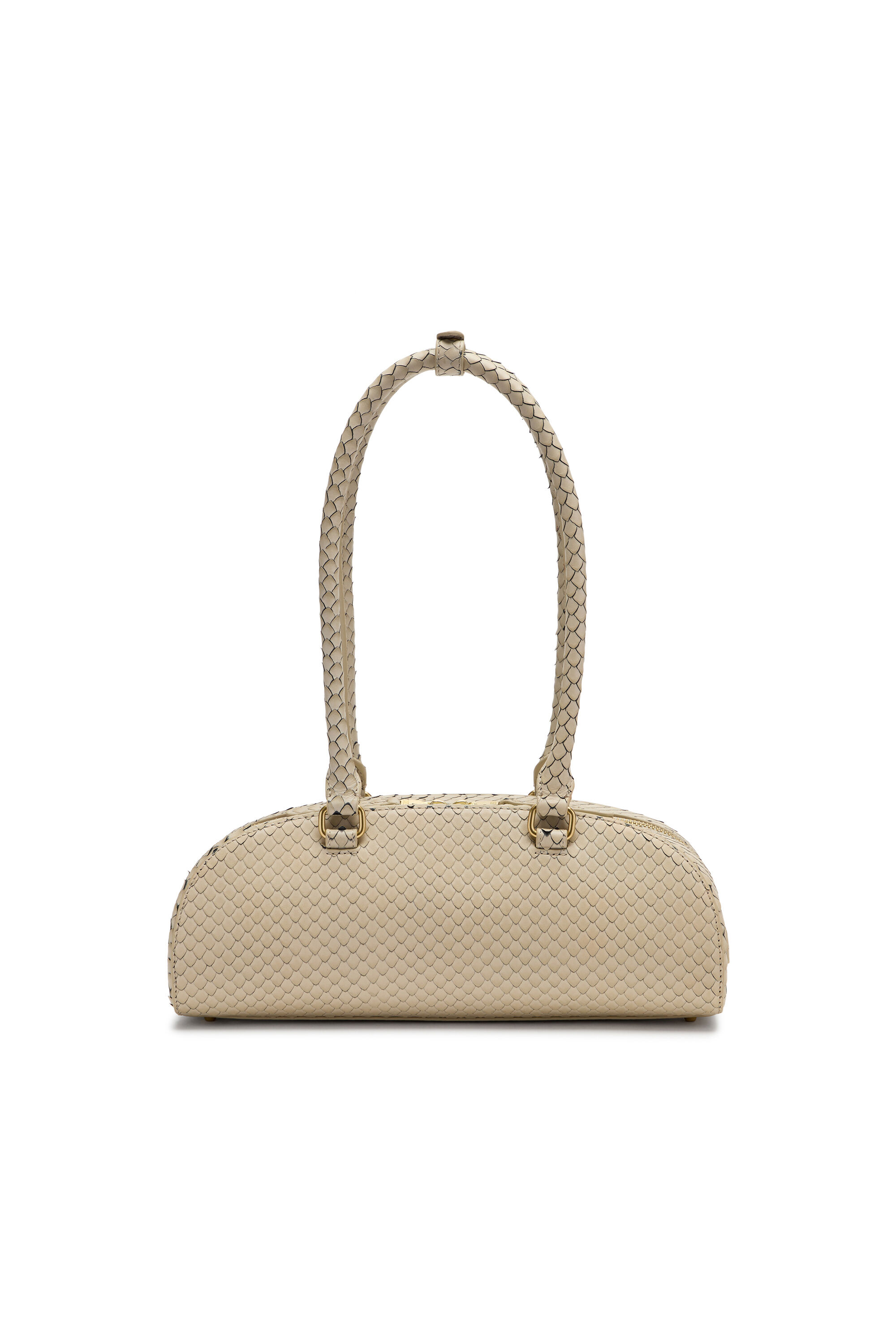 Diesel - 1DR DOME SHOULDER EW, 1DR Dome-Bolso bowling alargado en piel texturizada Mujer in Beige - 3
