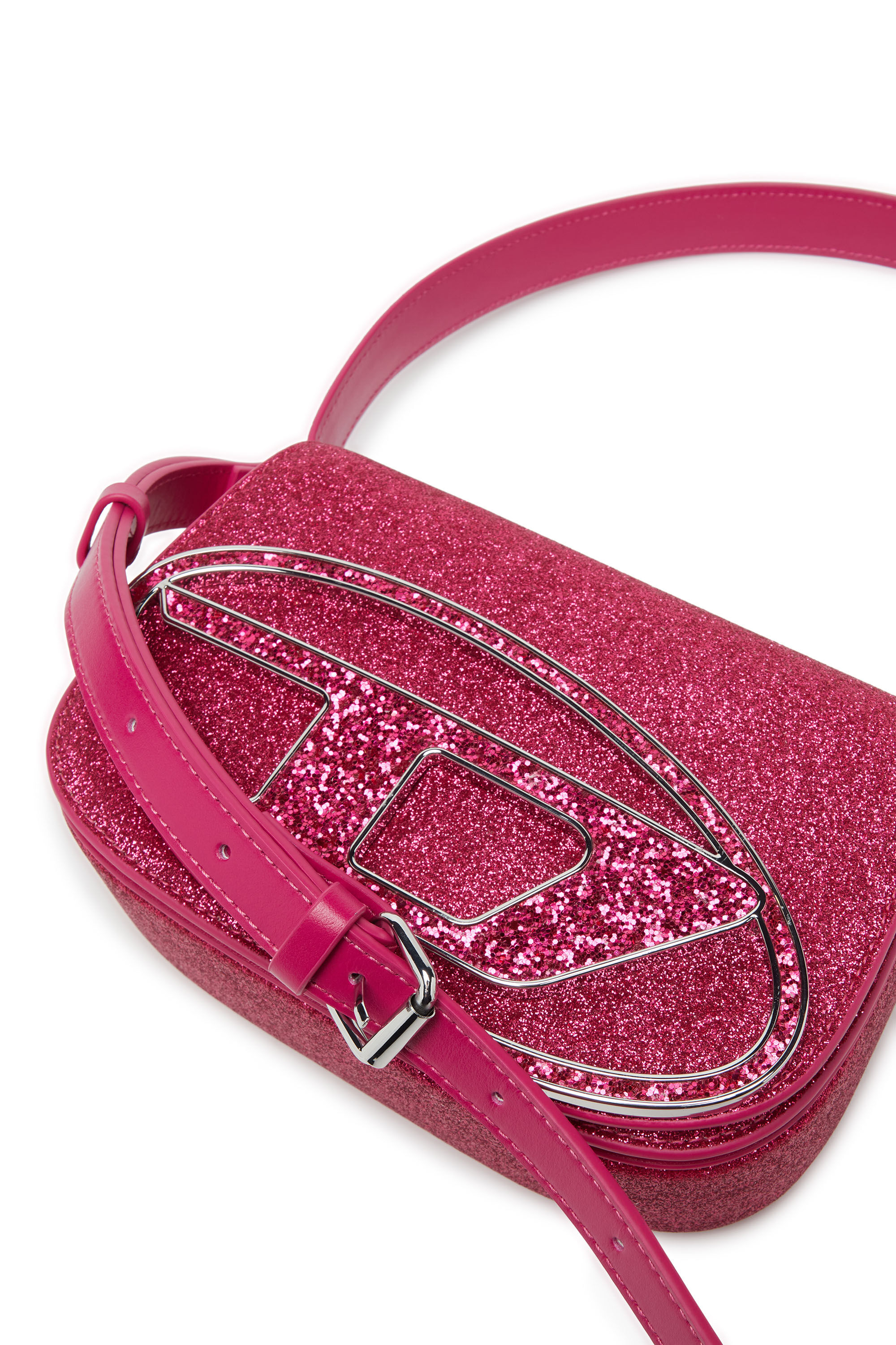 Diesel - 1DR, 1DR-Sac à bandoulière iconique en tissu pailleté Femme in Rose - 5