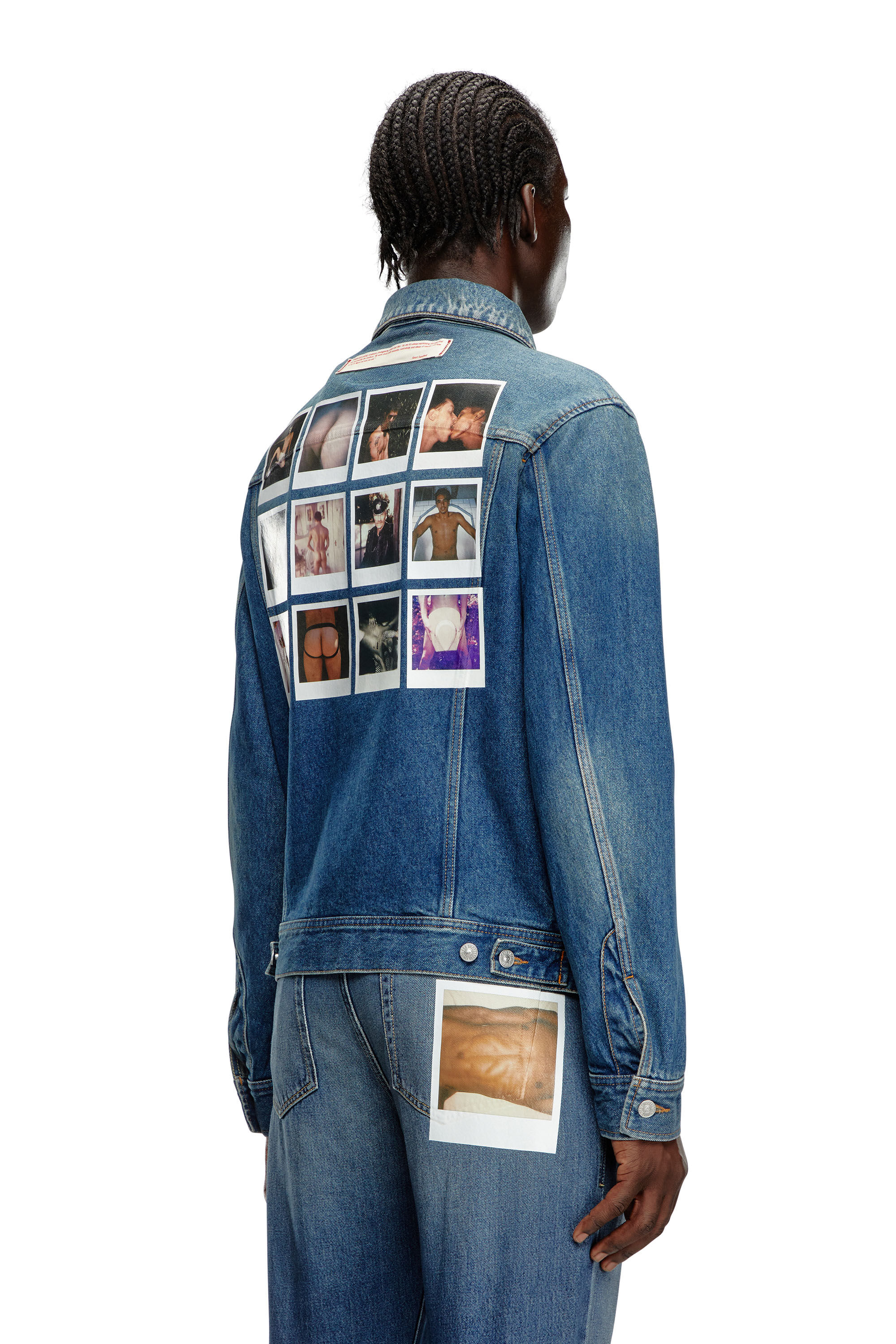 Diesel - PR-D-BARCY, Veste trucker avec empiècements polaroïd Mixte in Bleu - 5