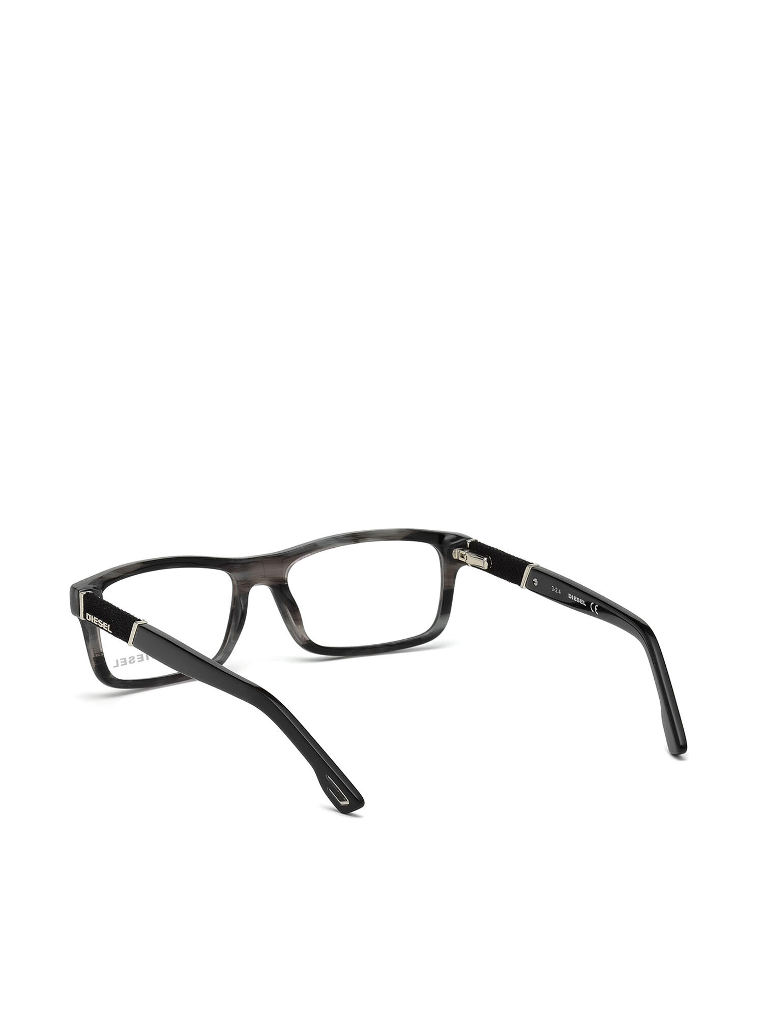 Diesel - DL5126, Unisex's Rectangular eyewear with leather insert in Black/Brown - 4
