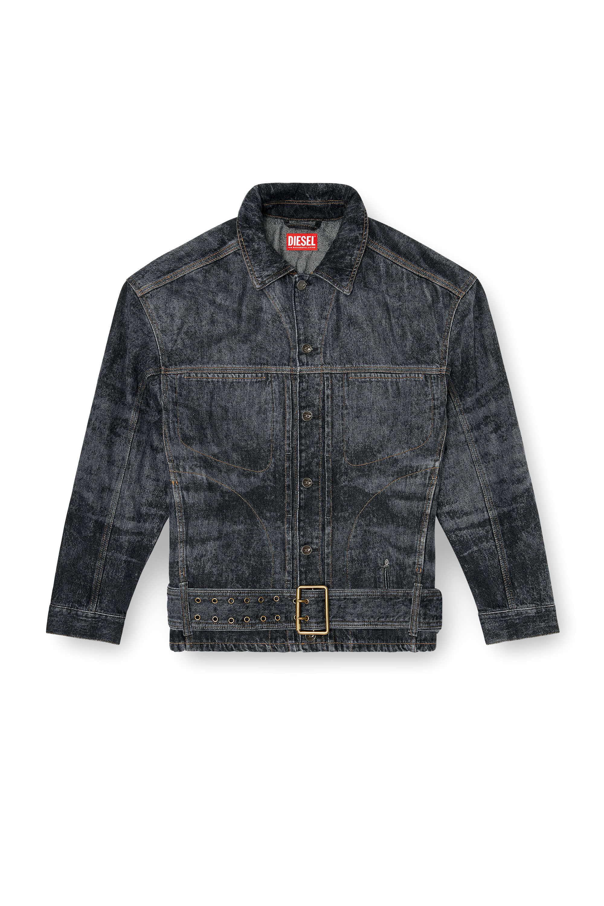 Men's Biker-inspired denim jacket | Grey | Diesel