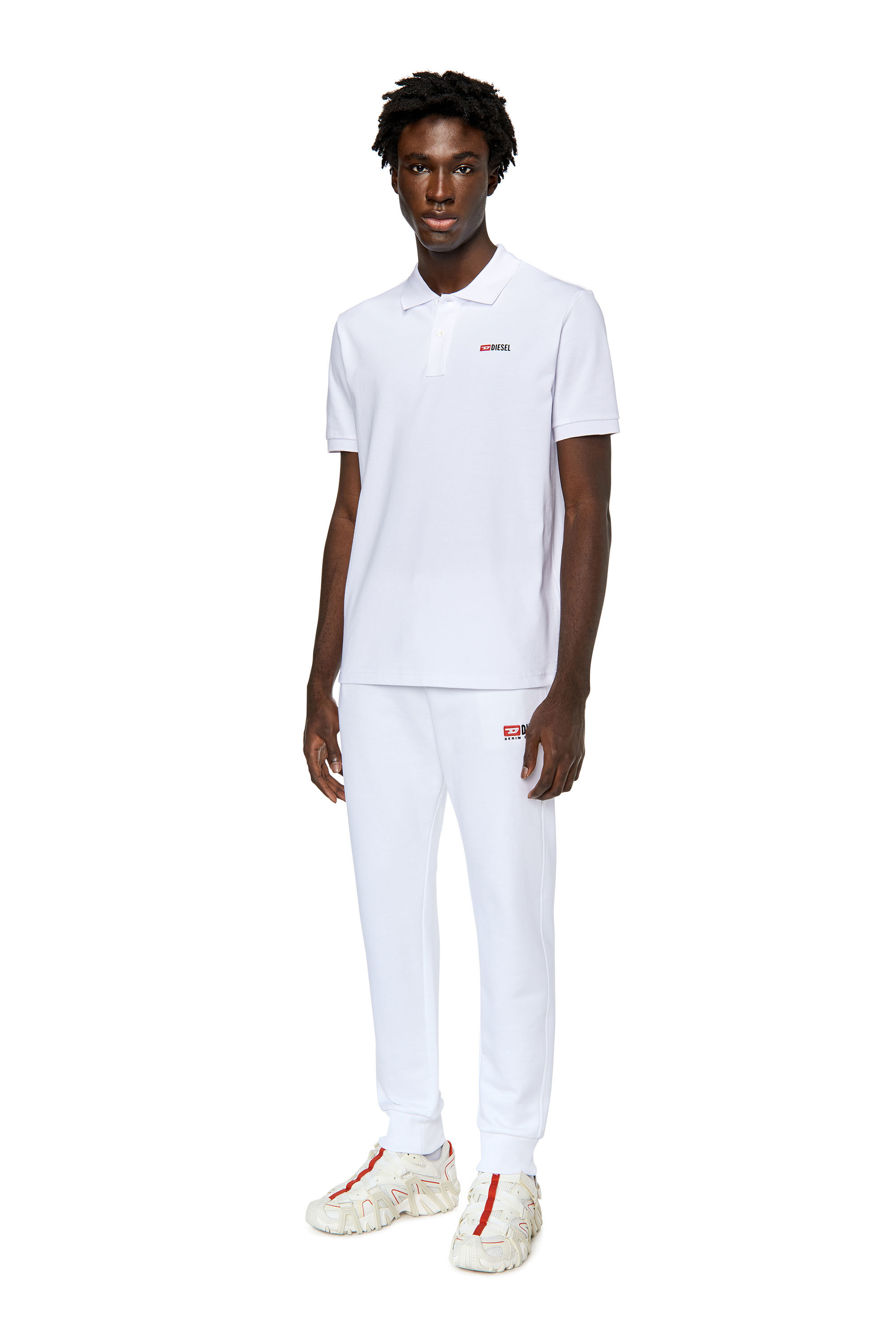 Diesel - T-SMITH-DIV, Polo avec logo imprimé haute densité Homme in Blanc - 1