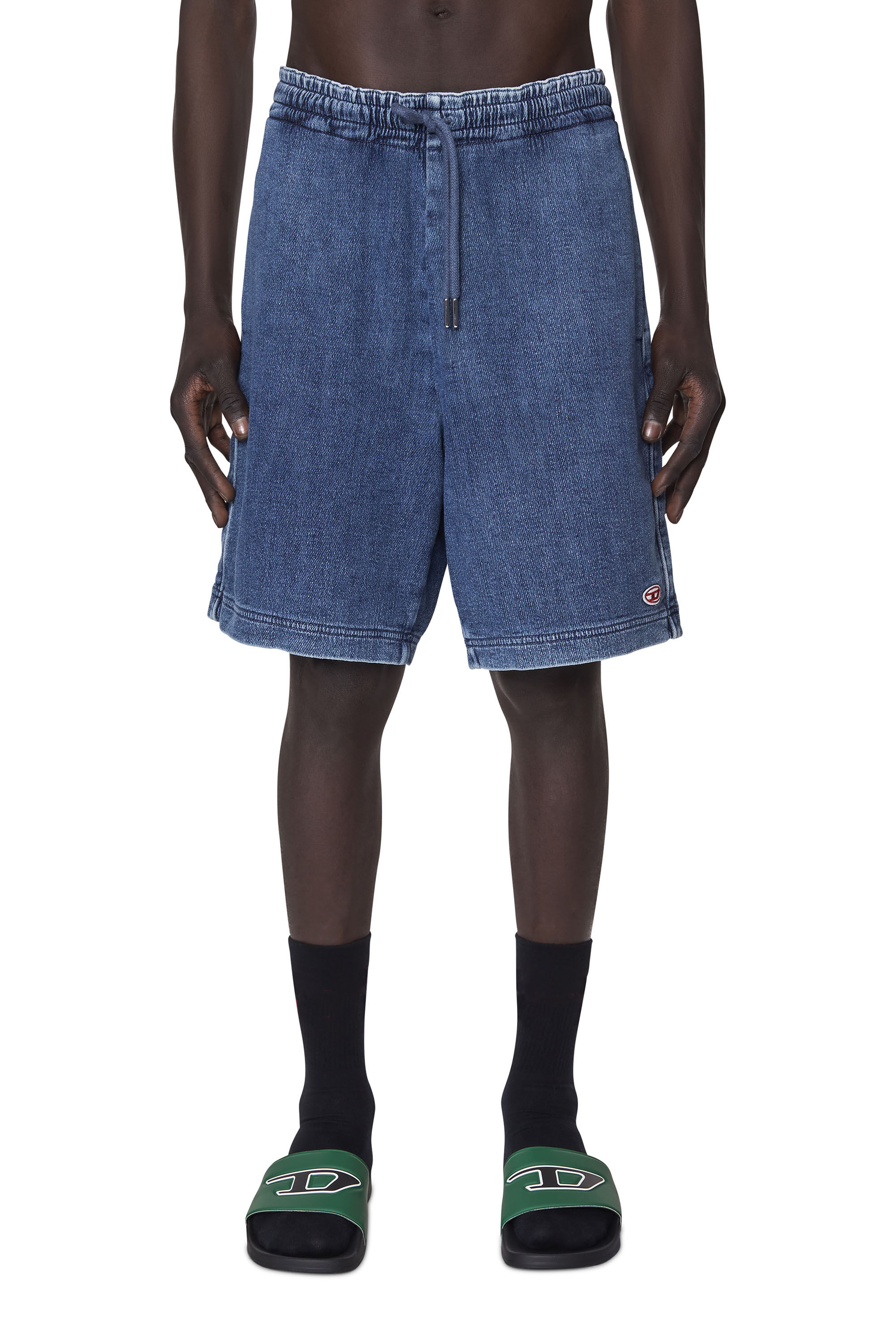 Diesel - D-BOXY TRACK DENIM SHORTS, Short en Track Denim Homme in Bleu - 3