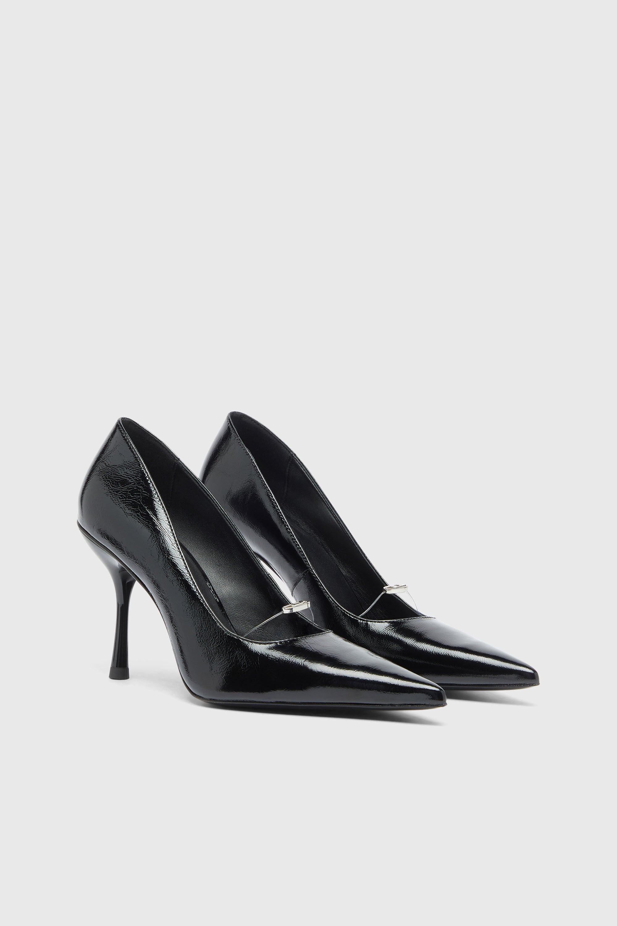 Diesel - D-JEWELS 90 P, Female's D-Jewels - Pumps in naplak leather in Black - 2