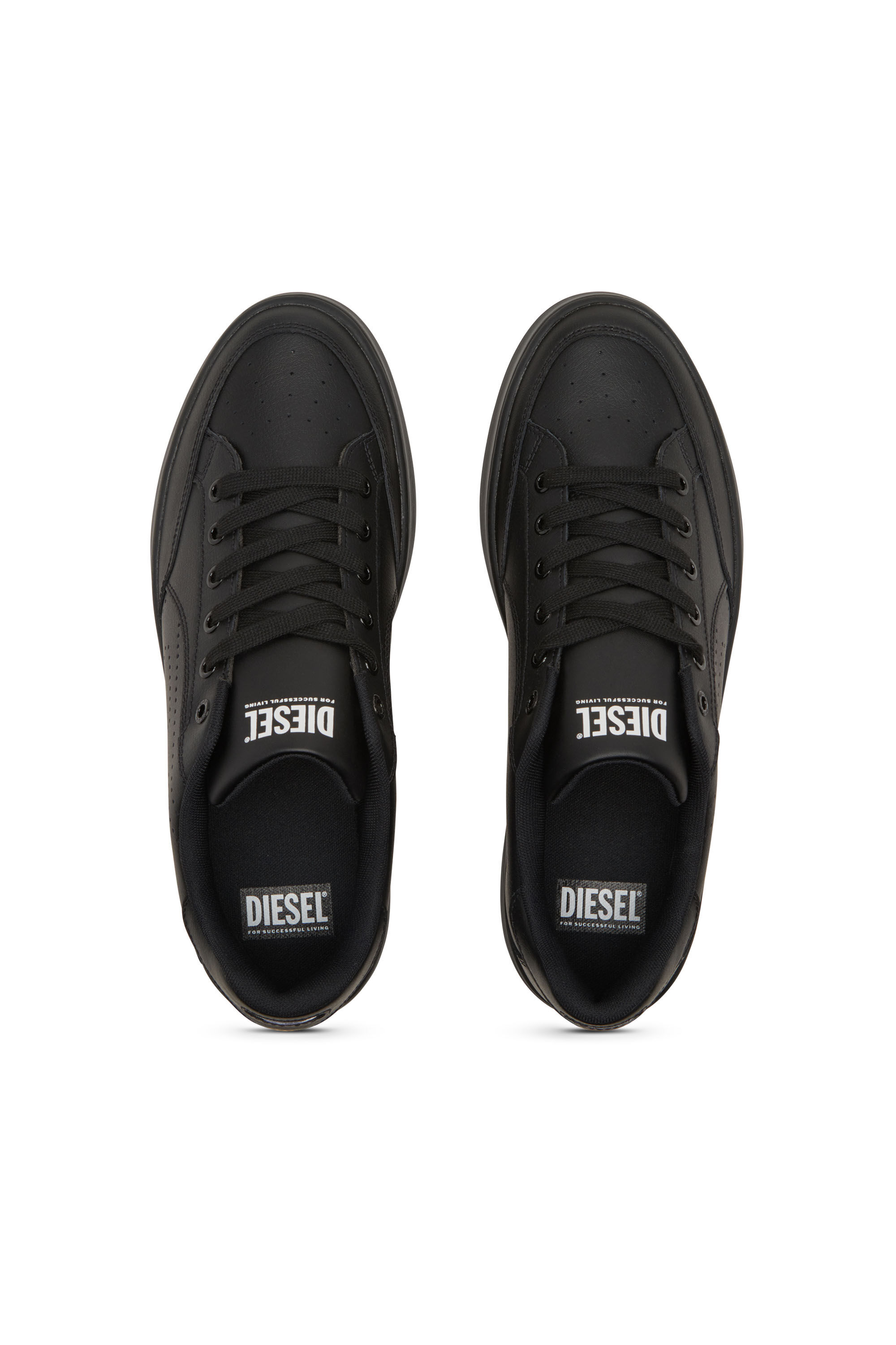 その他 del_sol Men's S-Dakota-Leather sneakers with perforated logo | Black