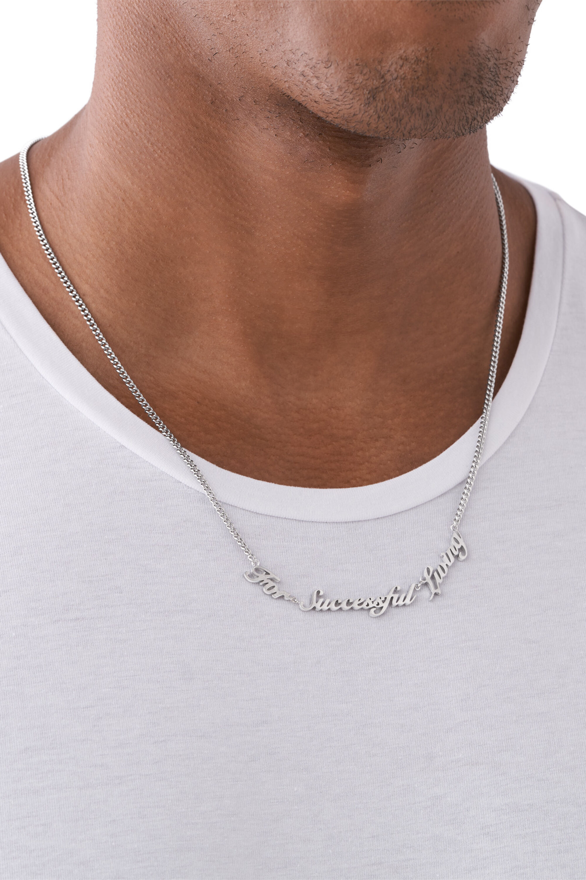 Diesel - DX1373, Collier chaîne en acier inoxydable Mixte in Gris argenté - 4