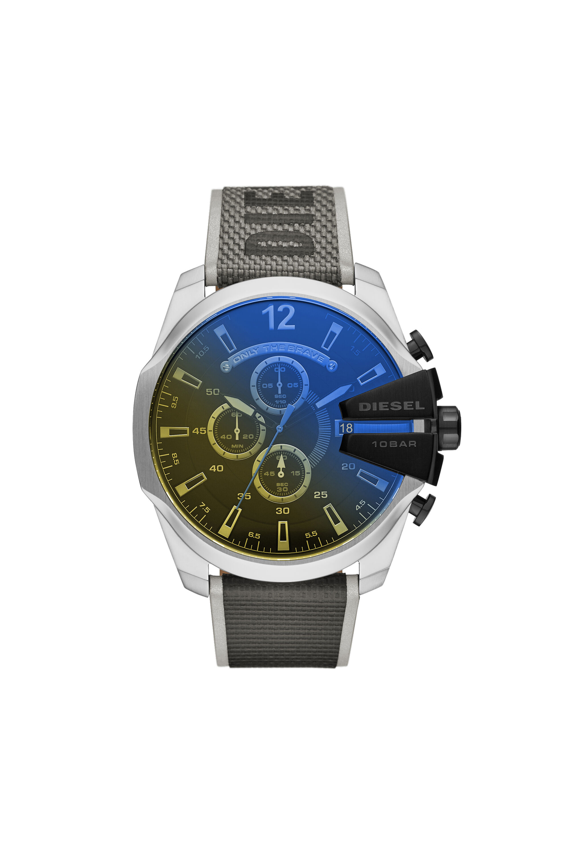 Diesel - DZ4523, Montre chronographe Mega Chief en nylon noir Homme in Gris - 1