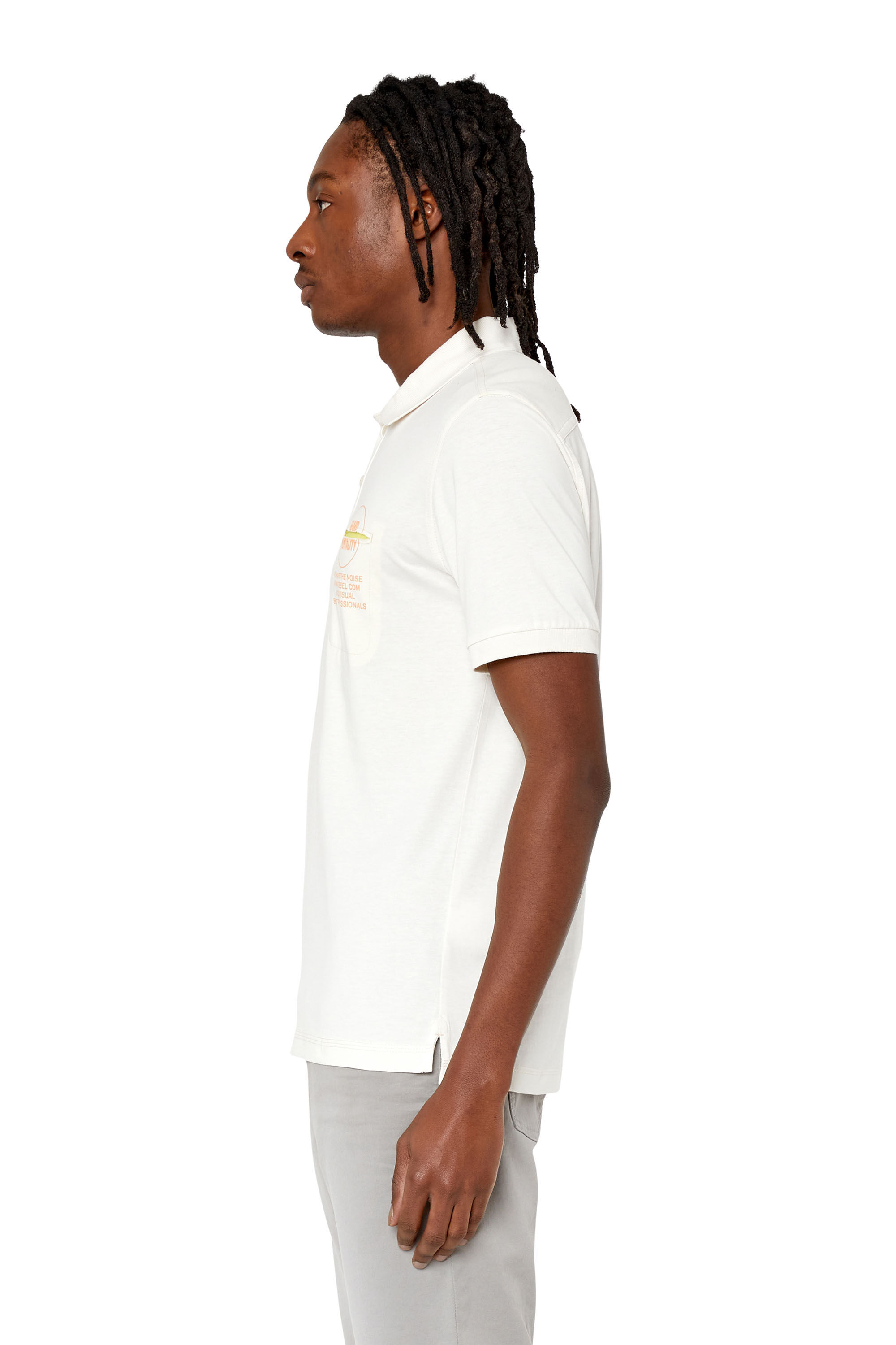 Diesel - T-SPOUCH, Camisa polo con detalle en contraste Hombre in Blanco - 6